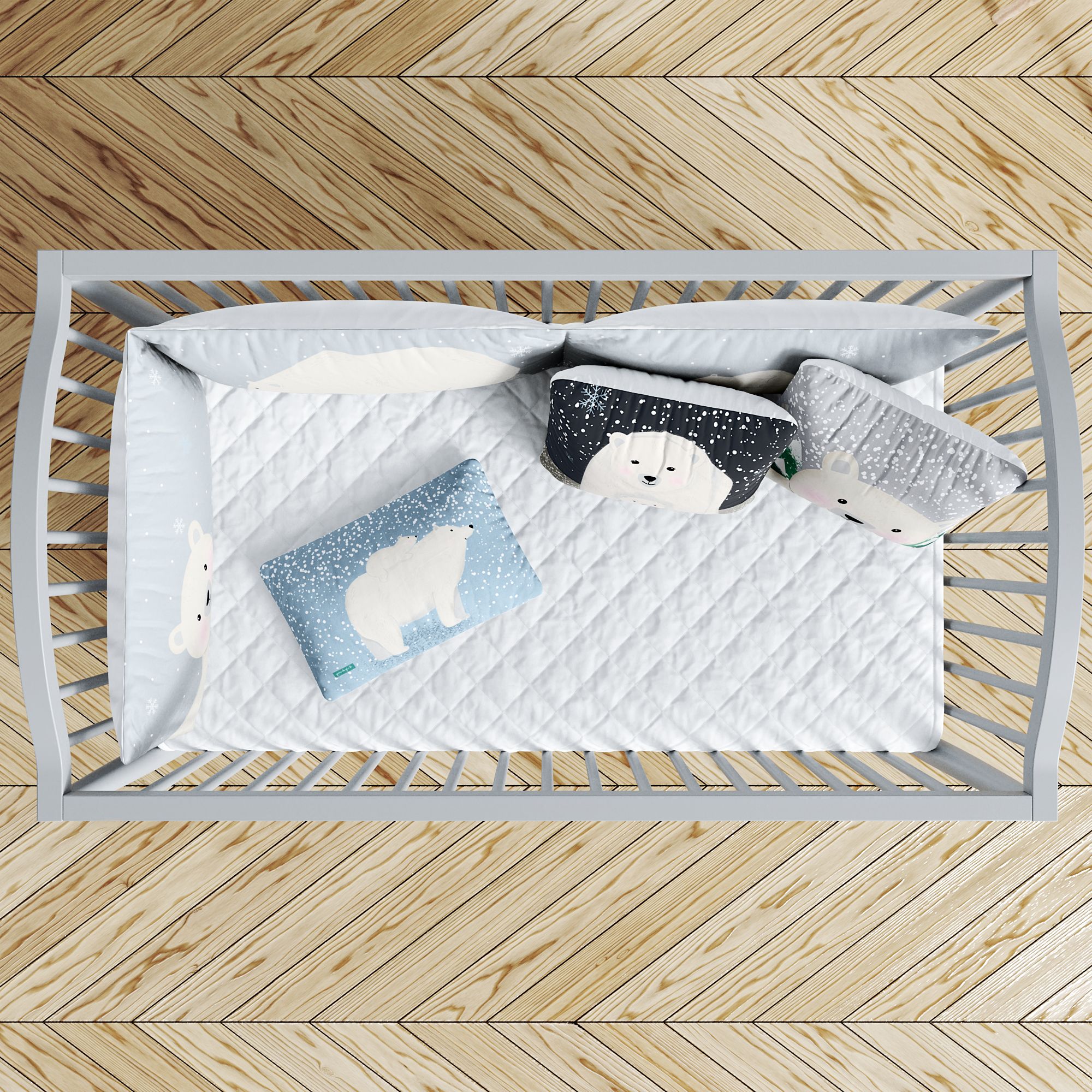 Kit Berço Dobrável 2 em 1 Ursinho Polar