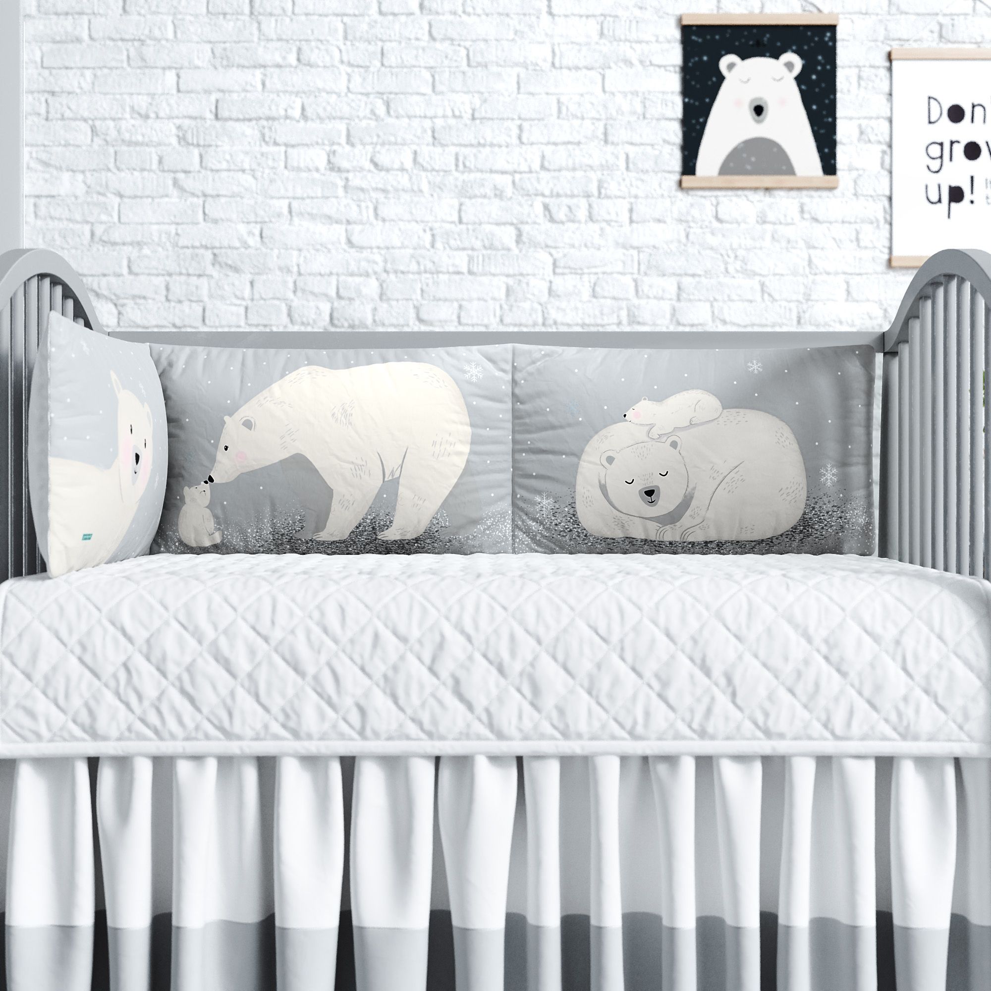 Kit Berço Dobrável 2 em 1 Ursinho Polar