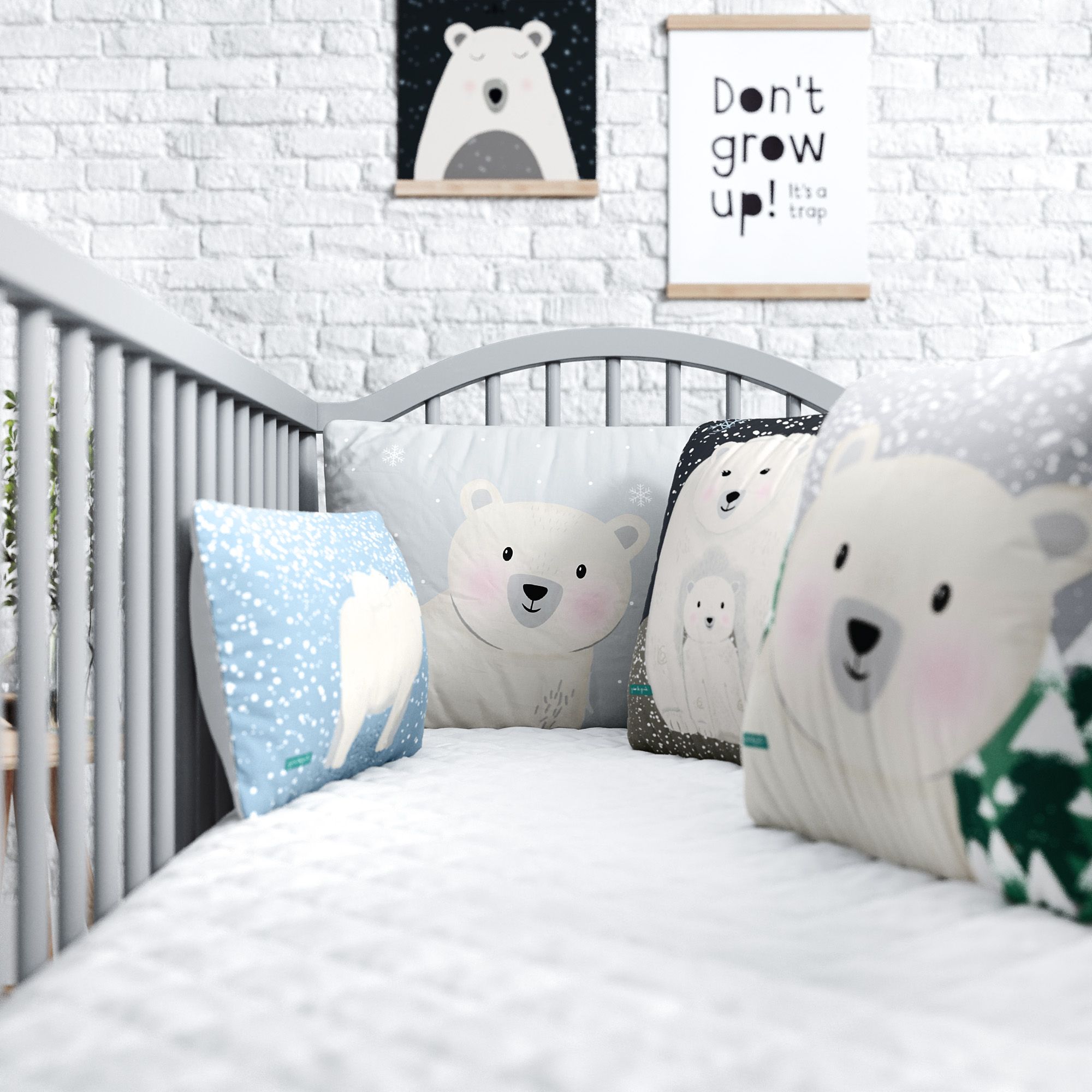 Kit Berço Dobrável 2 em 1 Ursinho Polar