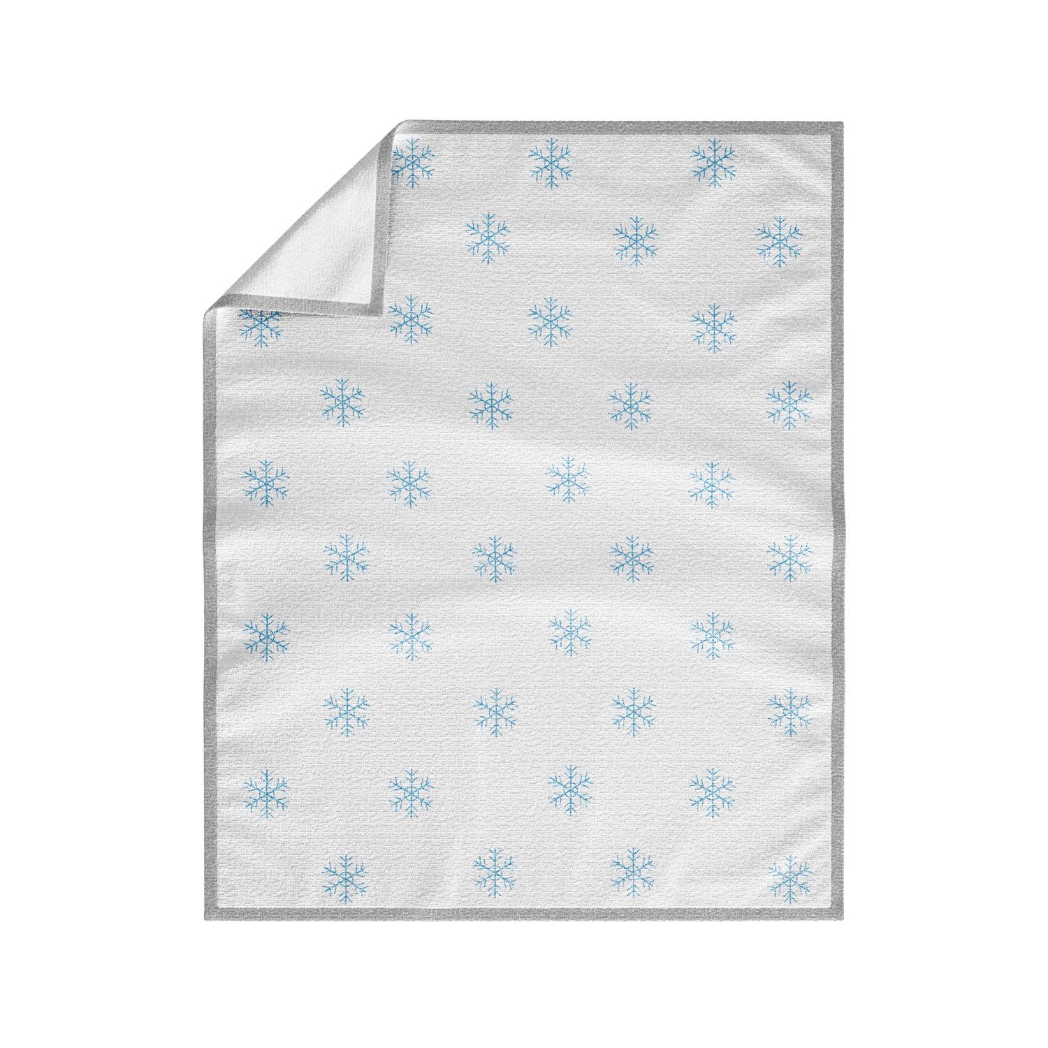 Manta Tricot Floco de Neve Azul 1M