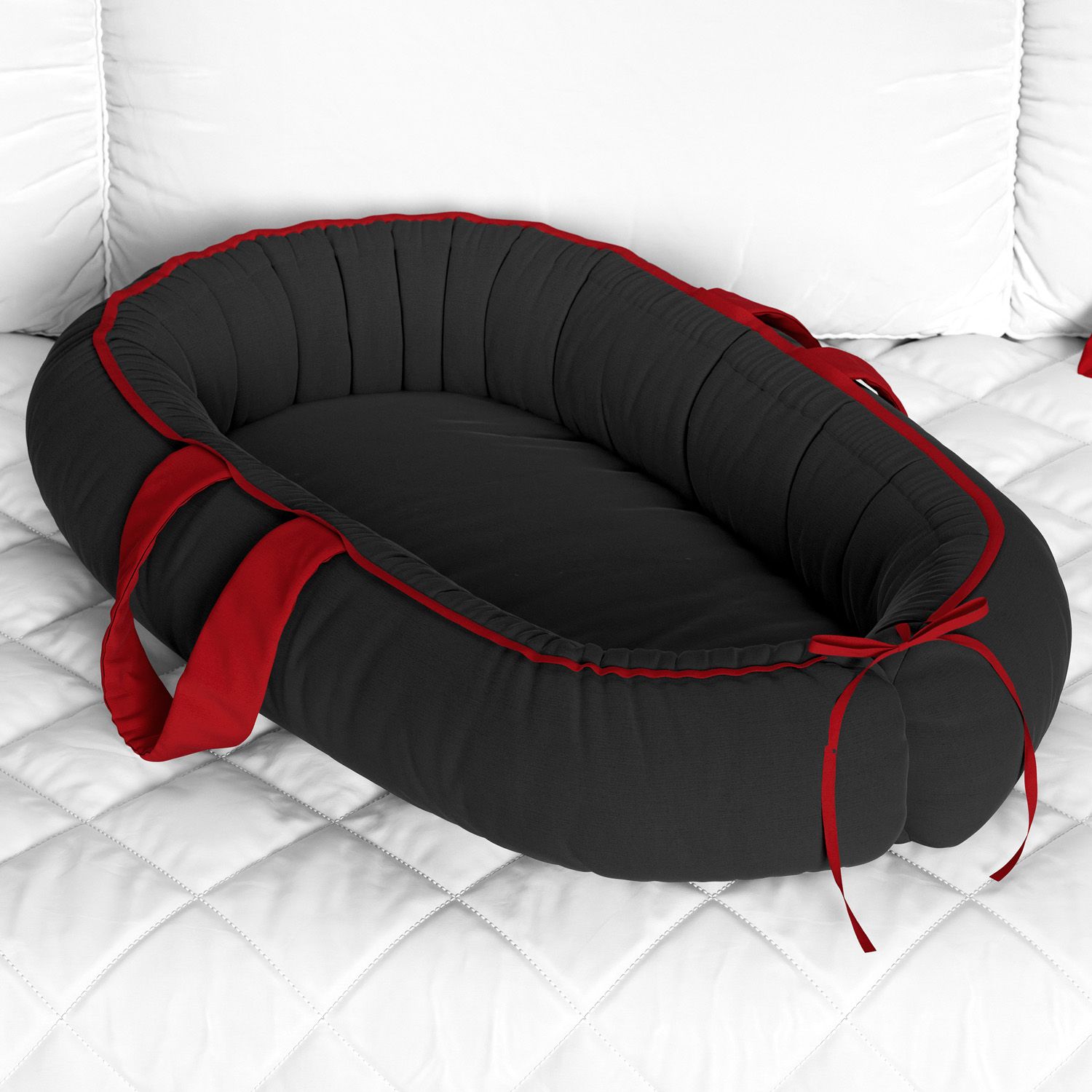 Ninho para Bebê Redutor de Berço Preto e Vermelho