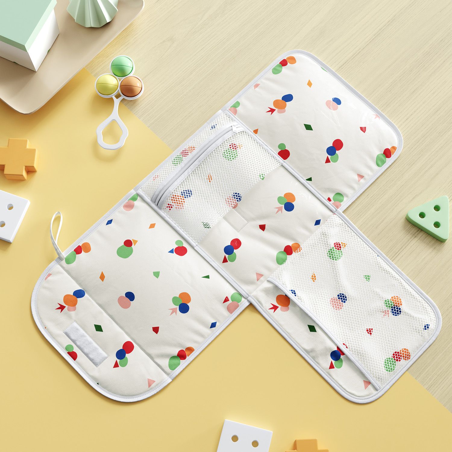 Trocador de Fraldas Portátil Geométrico Moderno