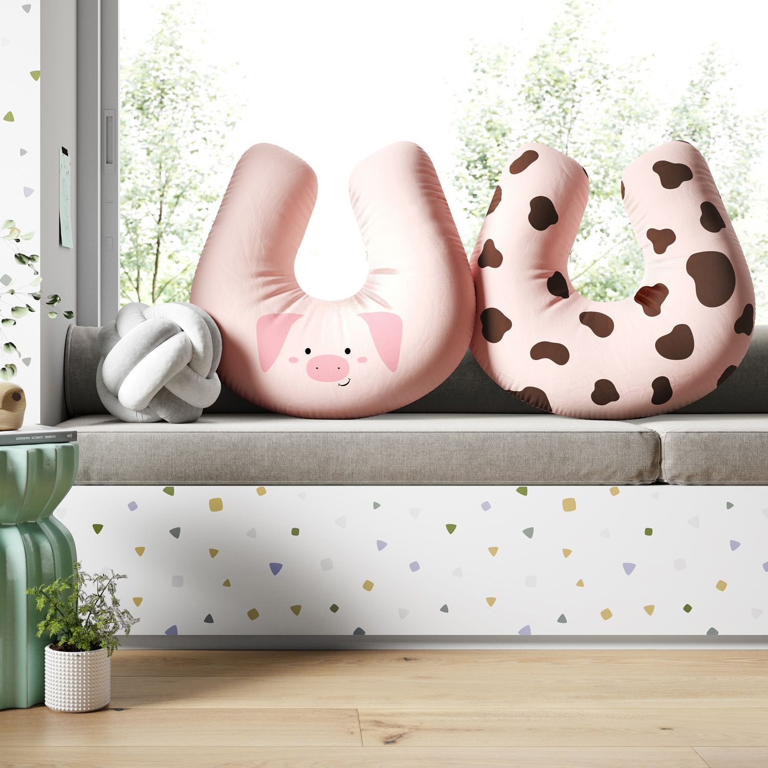 Almofada Amamentação Dupla Face Amiguinho Porquinho