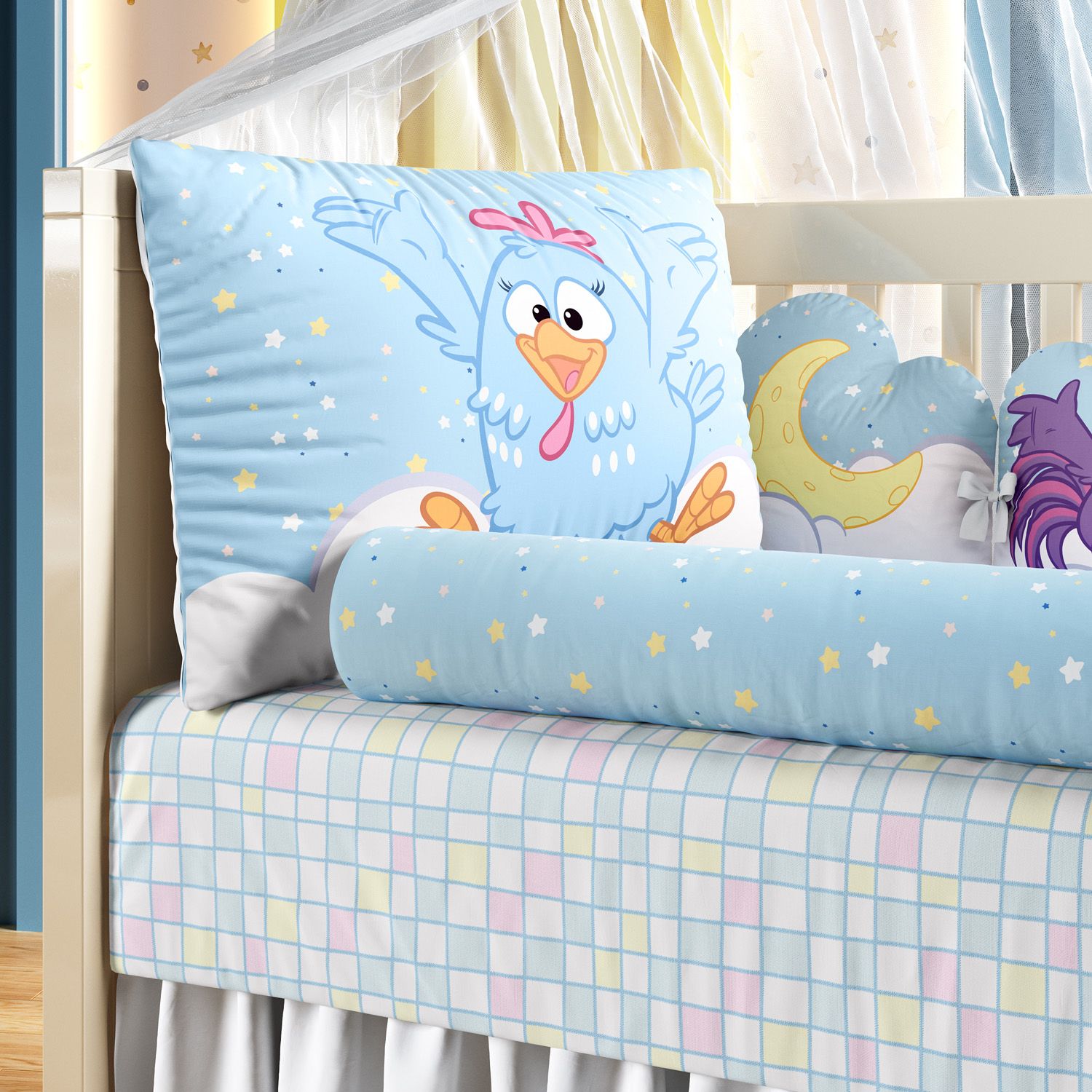 Kit Berço 3 em 1 Galinha Pintadinha Estrelinha