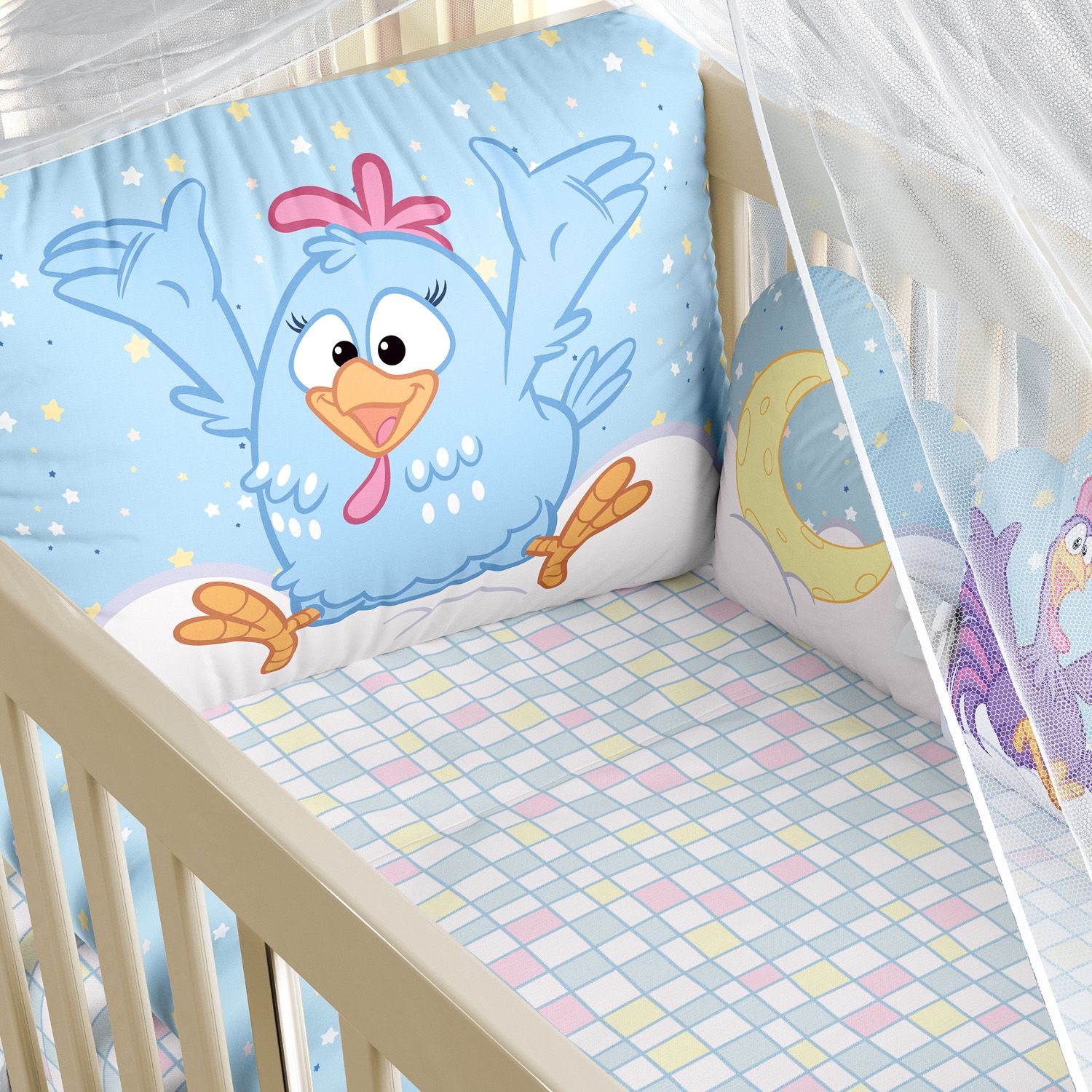 Kit Berço 3 em 1 Galinha Pintadinha Estrelinha