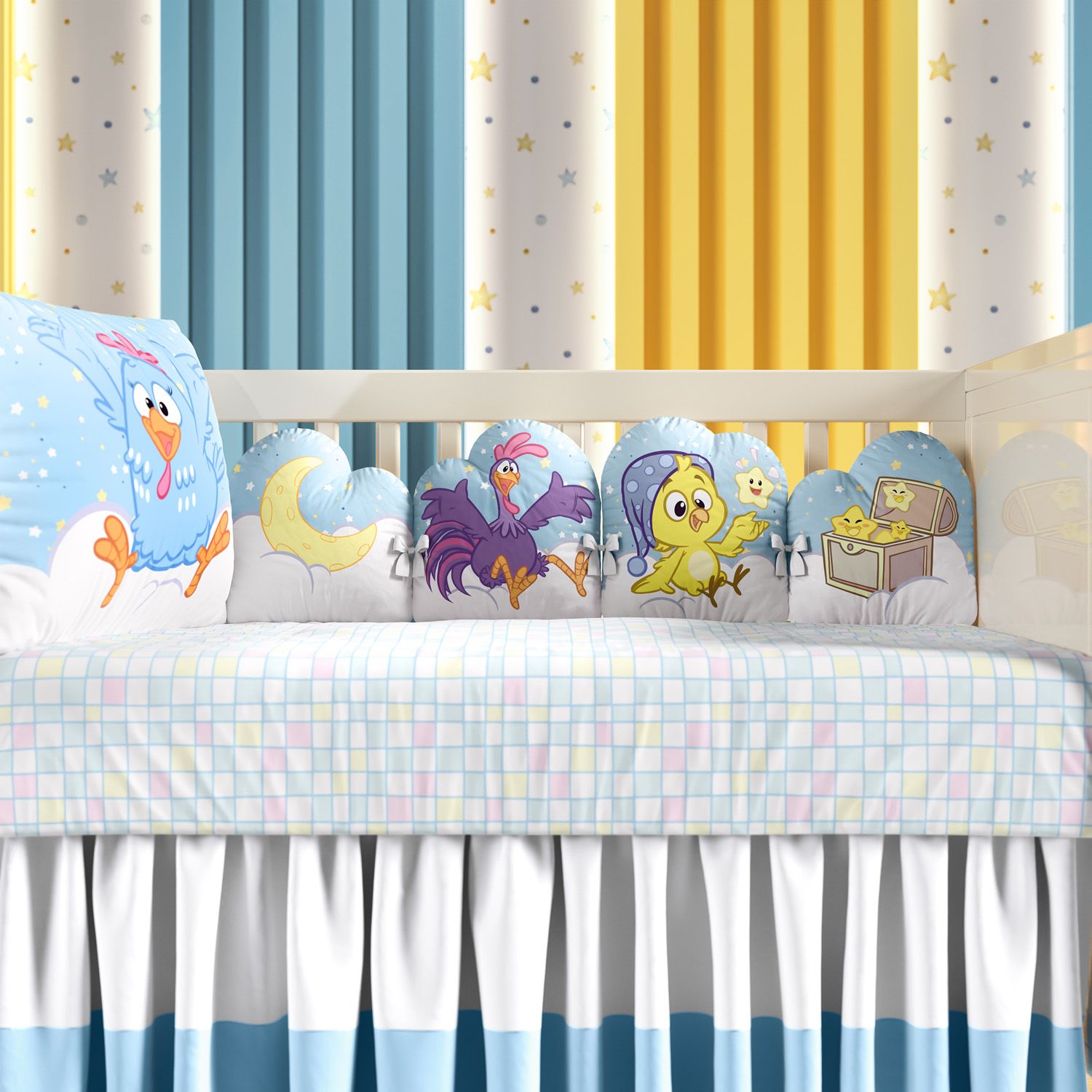 Kit Berço 3 em 1 Galinha Pintadinha Estrelinha