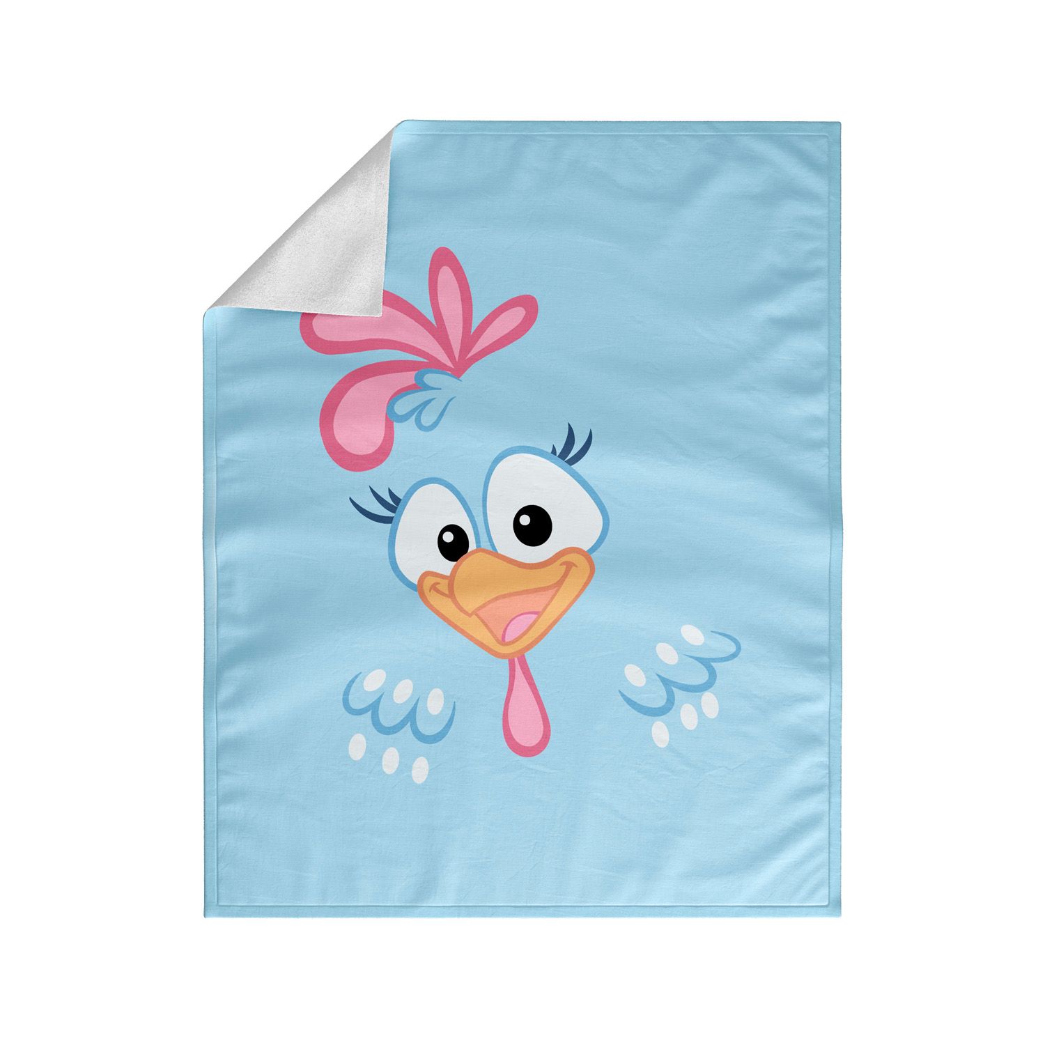 Manta Dupla Face com Plush Galinha Pintadinha Azul 1M