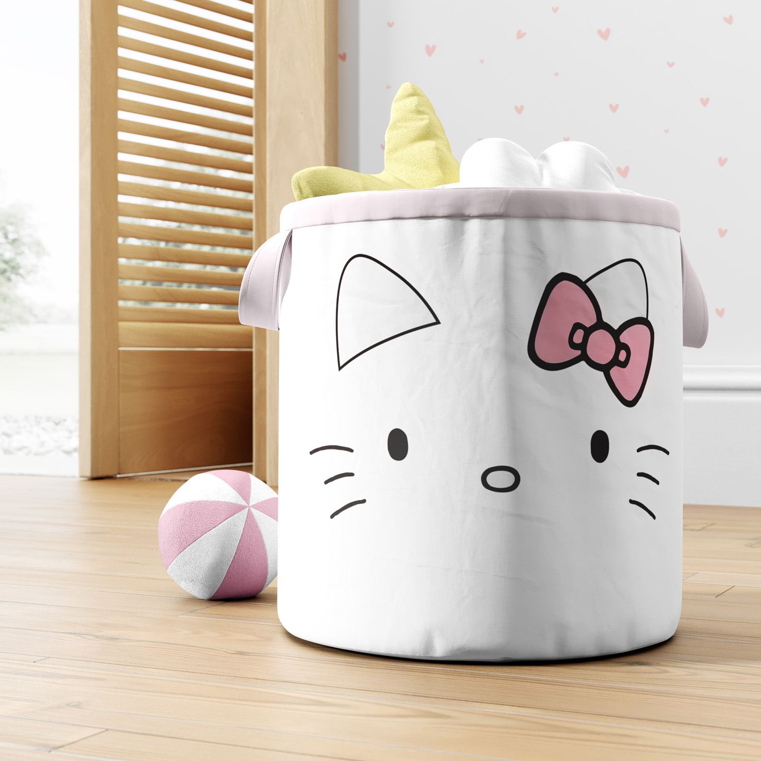 Cesto Organizador para Brinquedos Hello Kitty 35cm