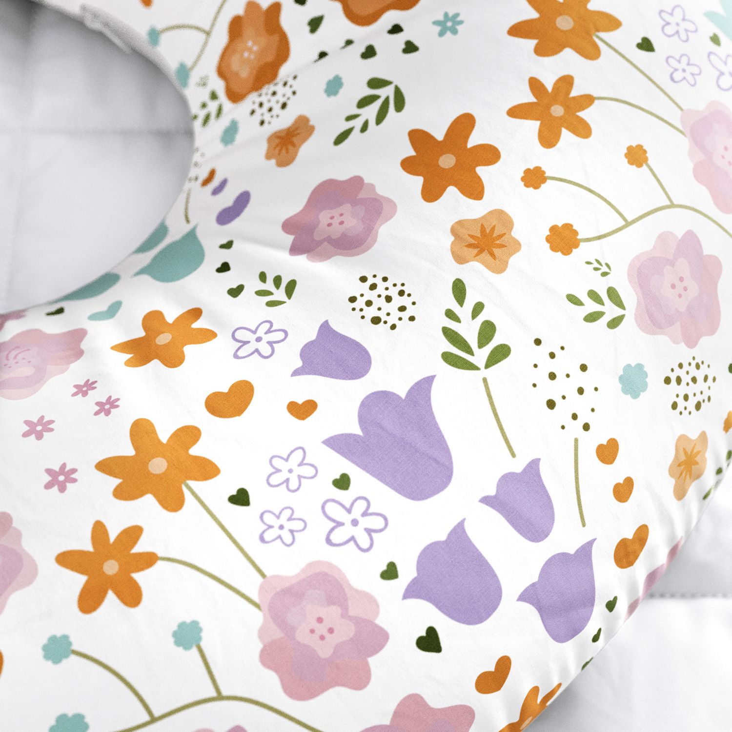 Almofada Amamentação Buquê de Flores Colorido