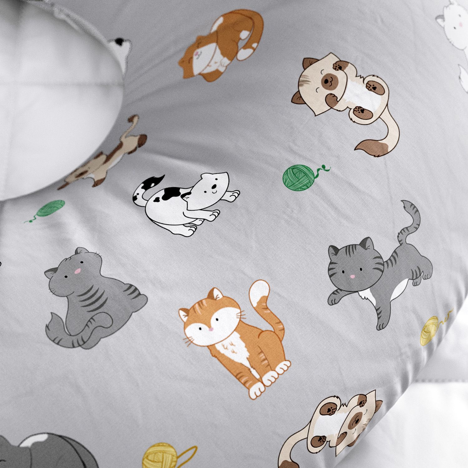 Almofada Amamentação Gatinhos Cinza