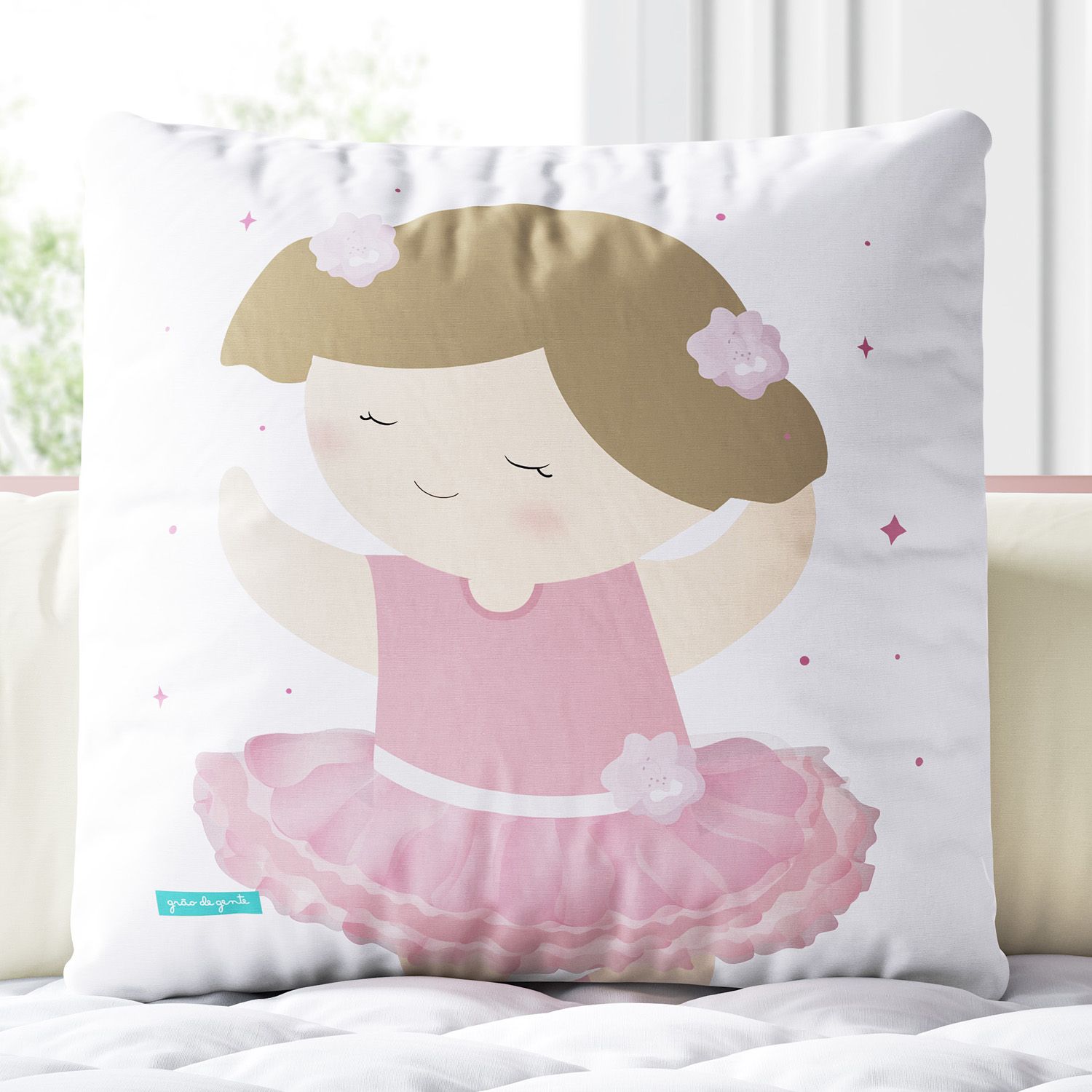 Almofada Quadrada Bailarina Deborah 30cm