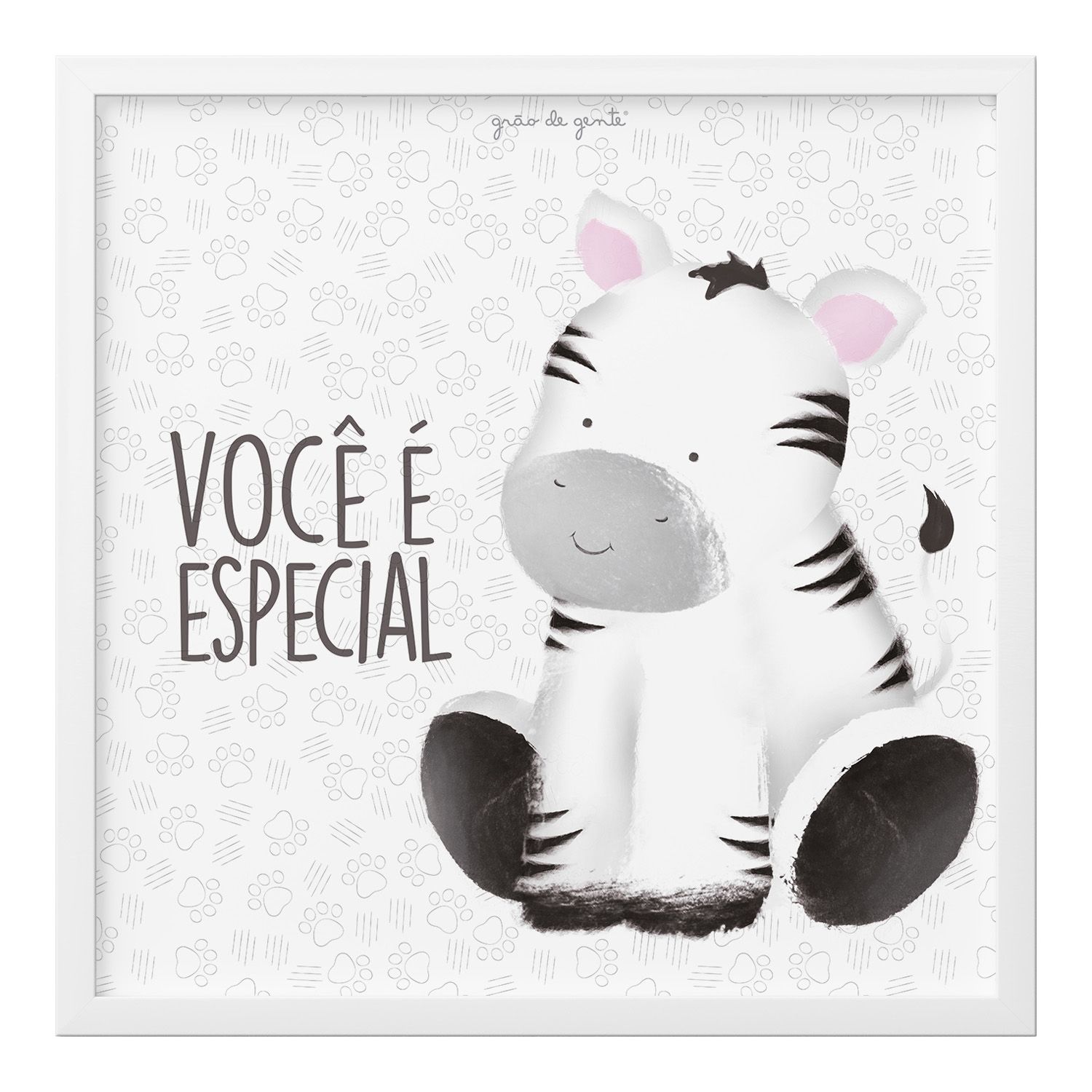 Quadro Safári Aquarela Zebrinha Você é Especial 38cm