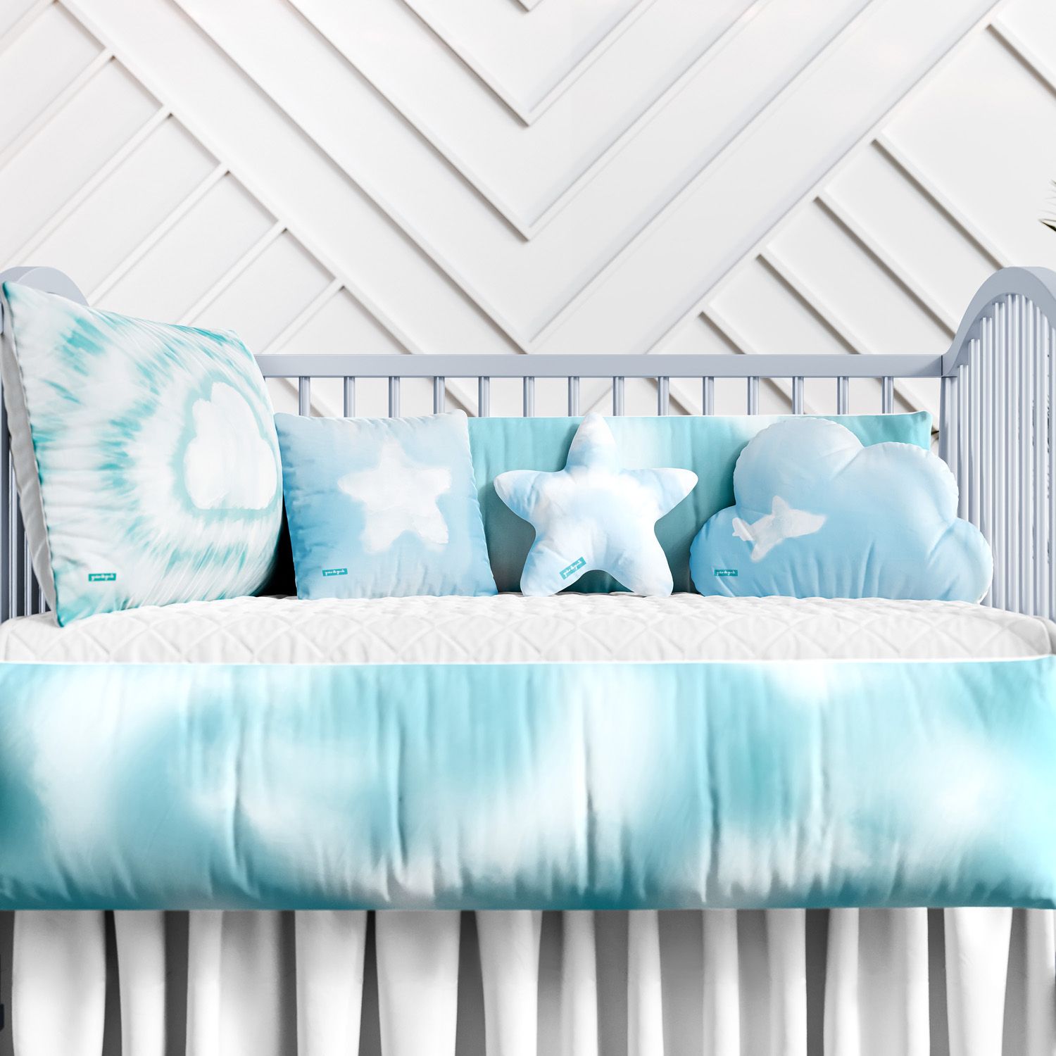 Kit Berço Tie Dye Céu Azul