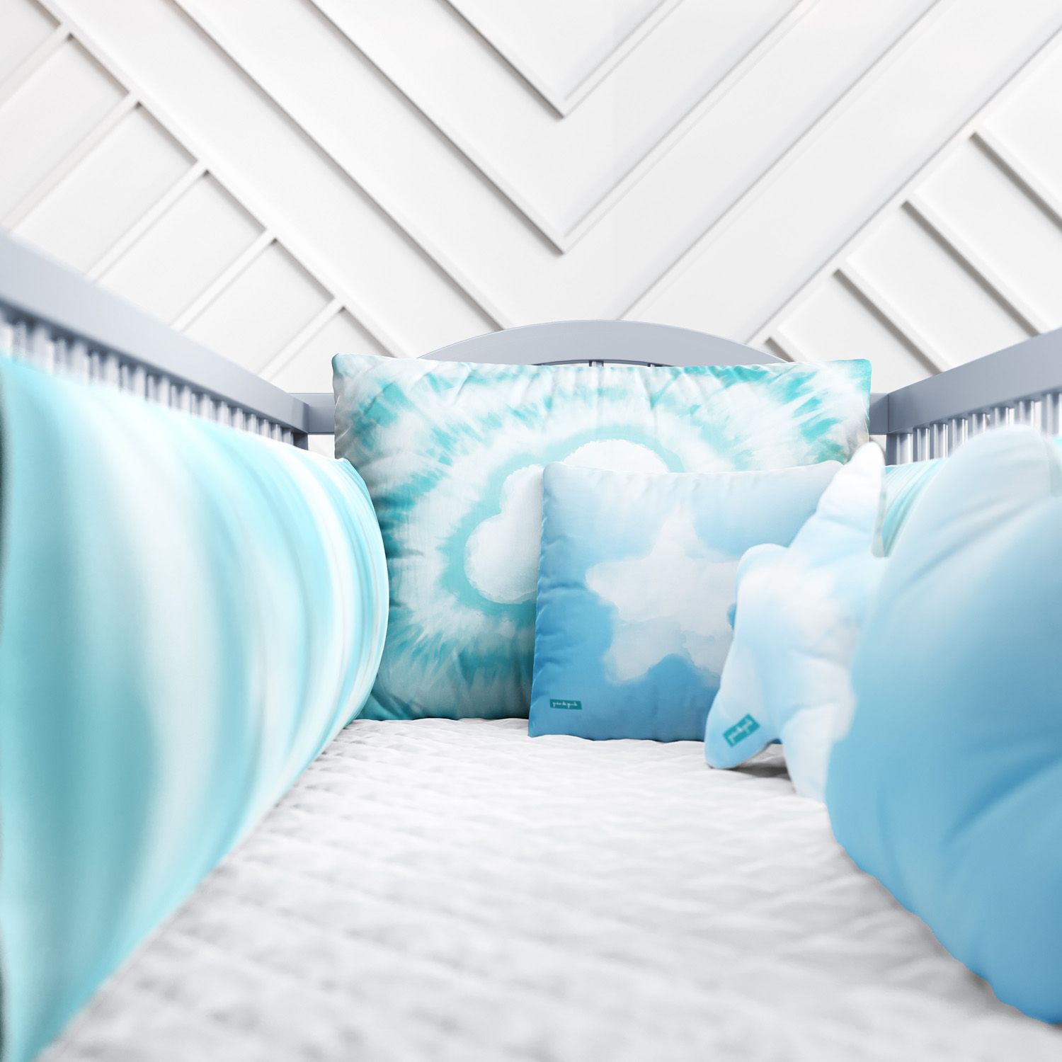 Kit Berço Tie Dye Céu Azul