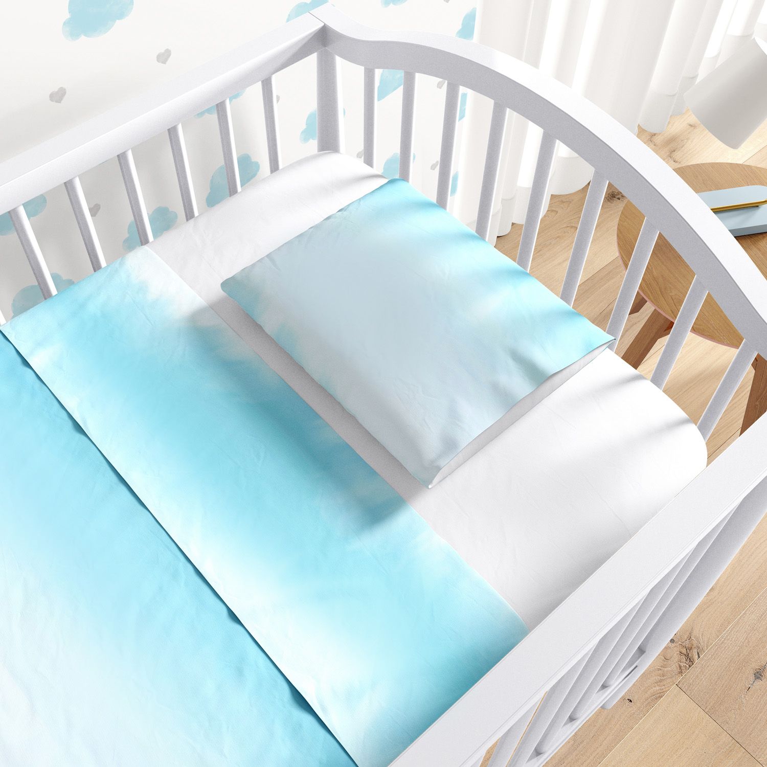 Jogo de Lençol Berço Tie Dye Azul 3 peças