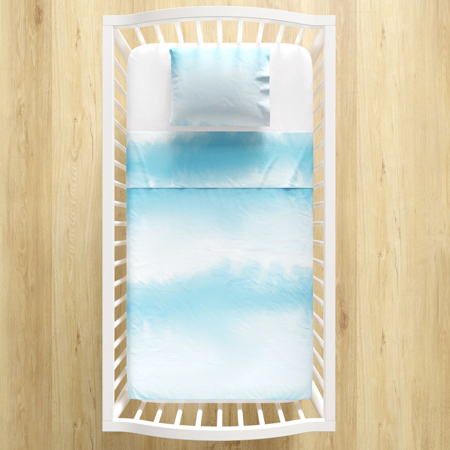 Jogo de Lençol Berço Tie Dye Azul 3 peças