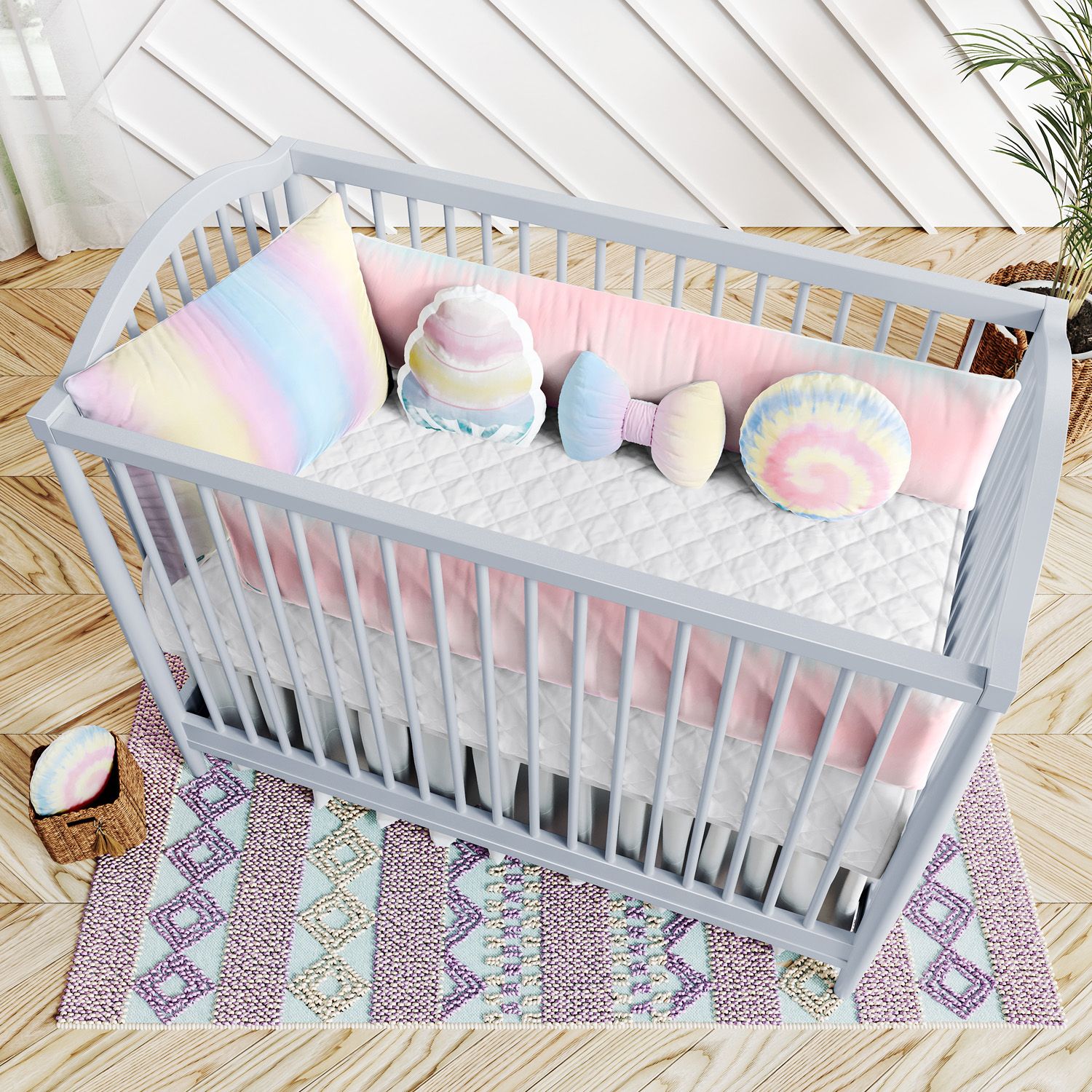 Kit Berço Tie Dye Céu Azul