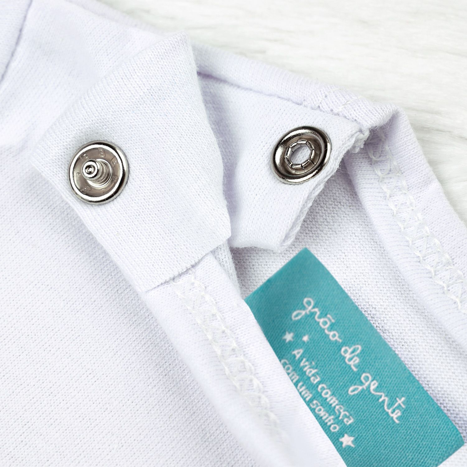 Body Manga Curta Baby Basics Azul Bebê