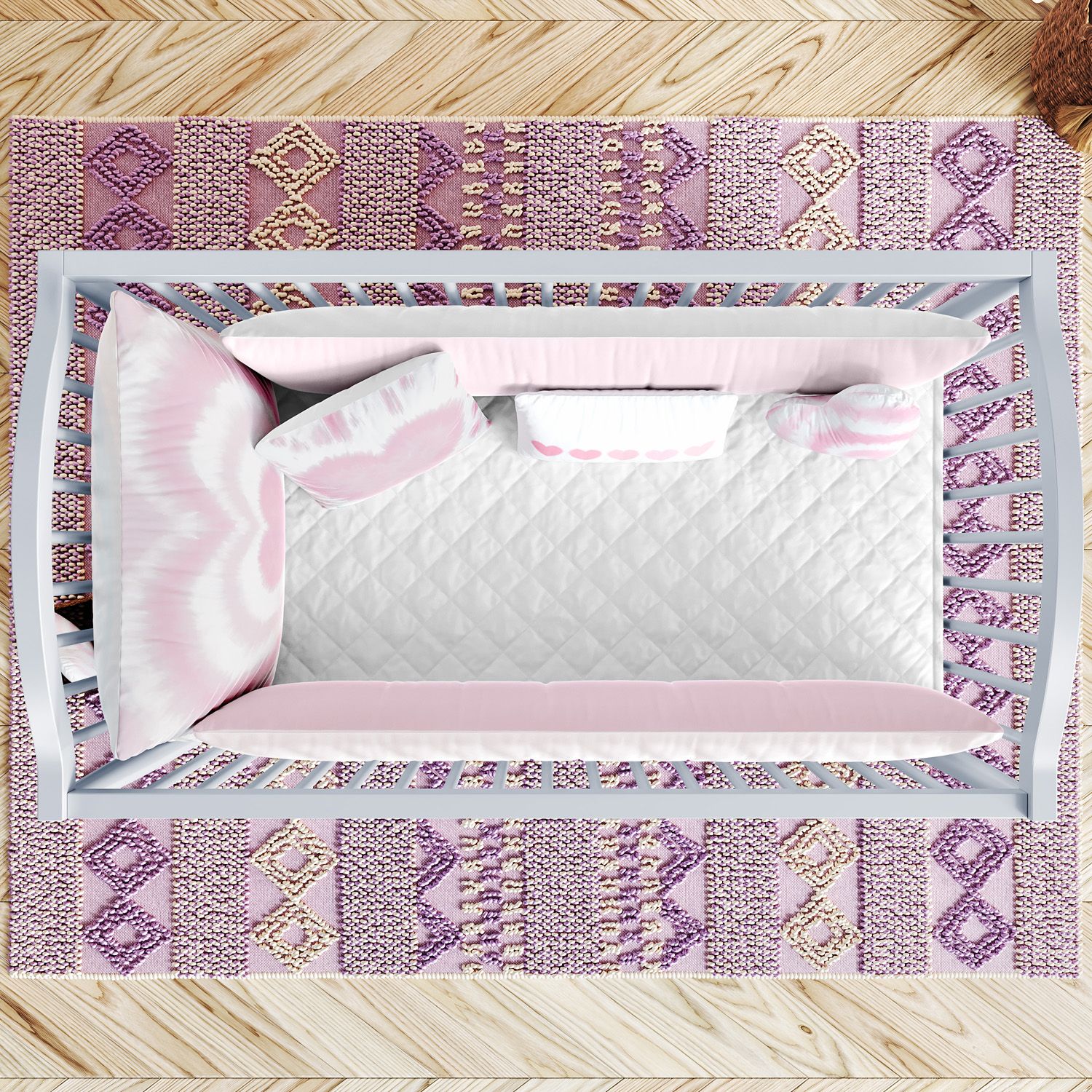 Kit Berço Tie Dye Céu Azul