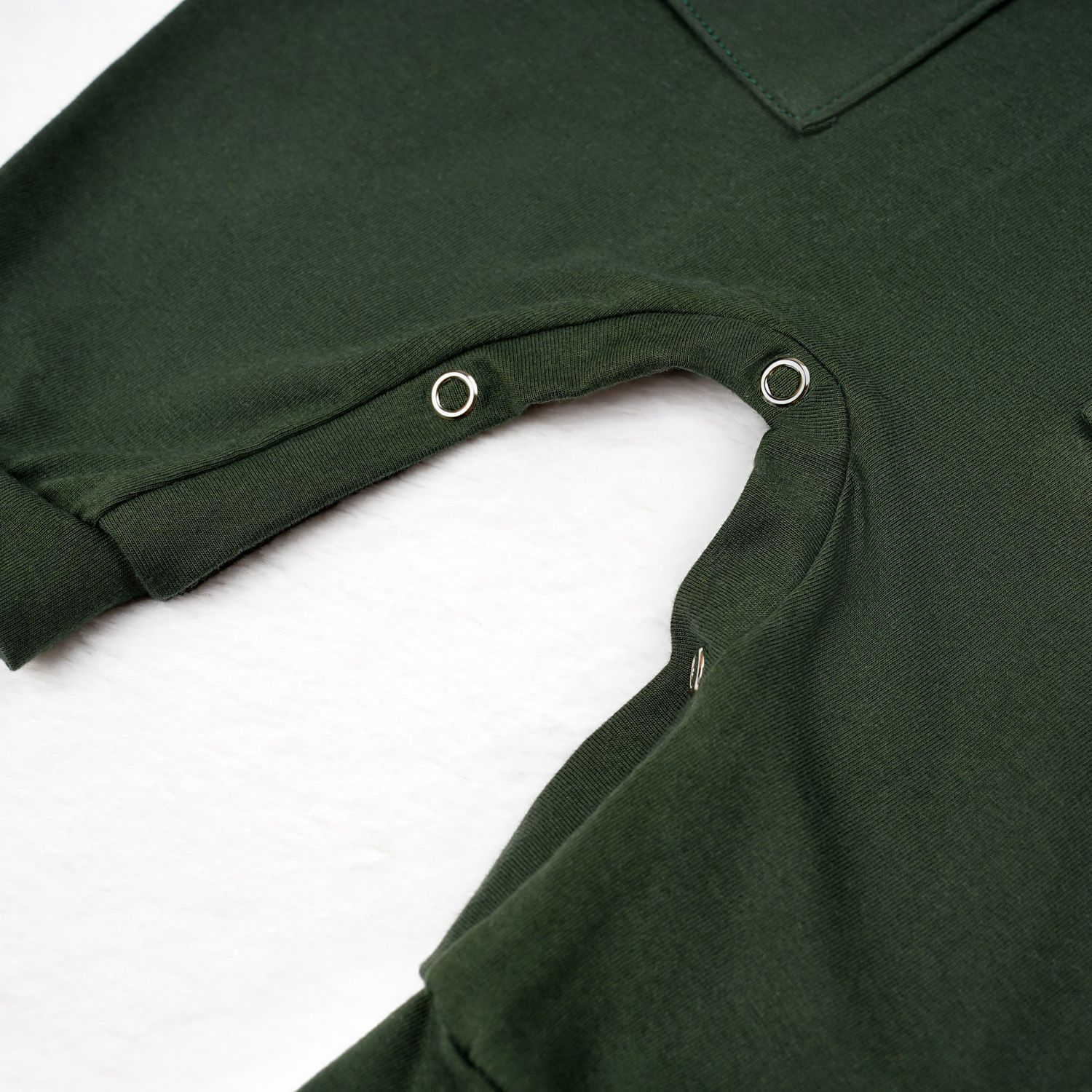 Conjunto Jardineira e Body Manga Longa Baby Basics Verde e Cinza 02 Peças