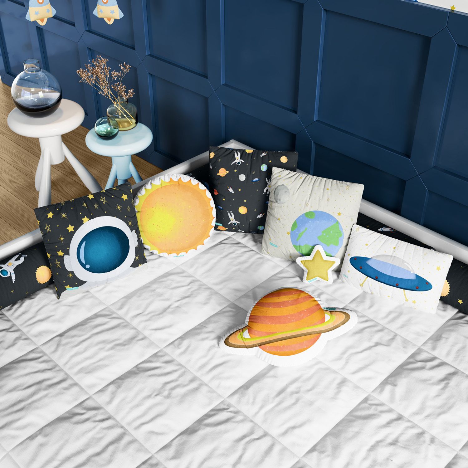 Kit Montessoriano Casal Astronauta Branco e Preto