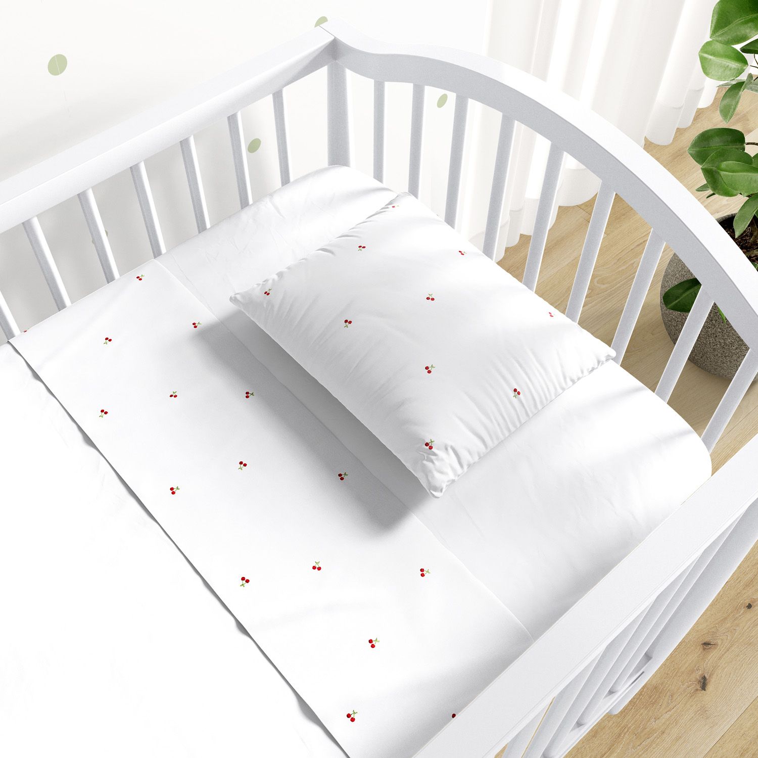 Jogo de Lençol Berço Cerejinhas 3 Peças