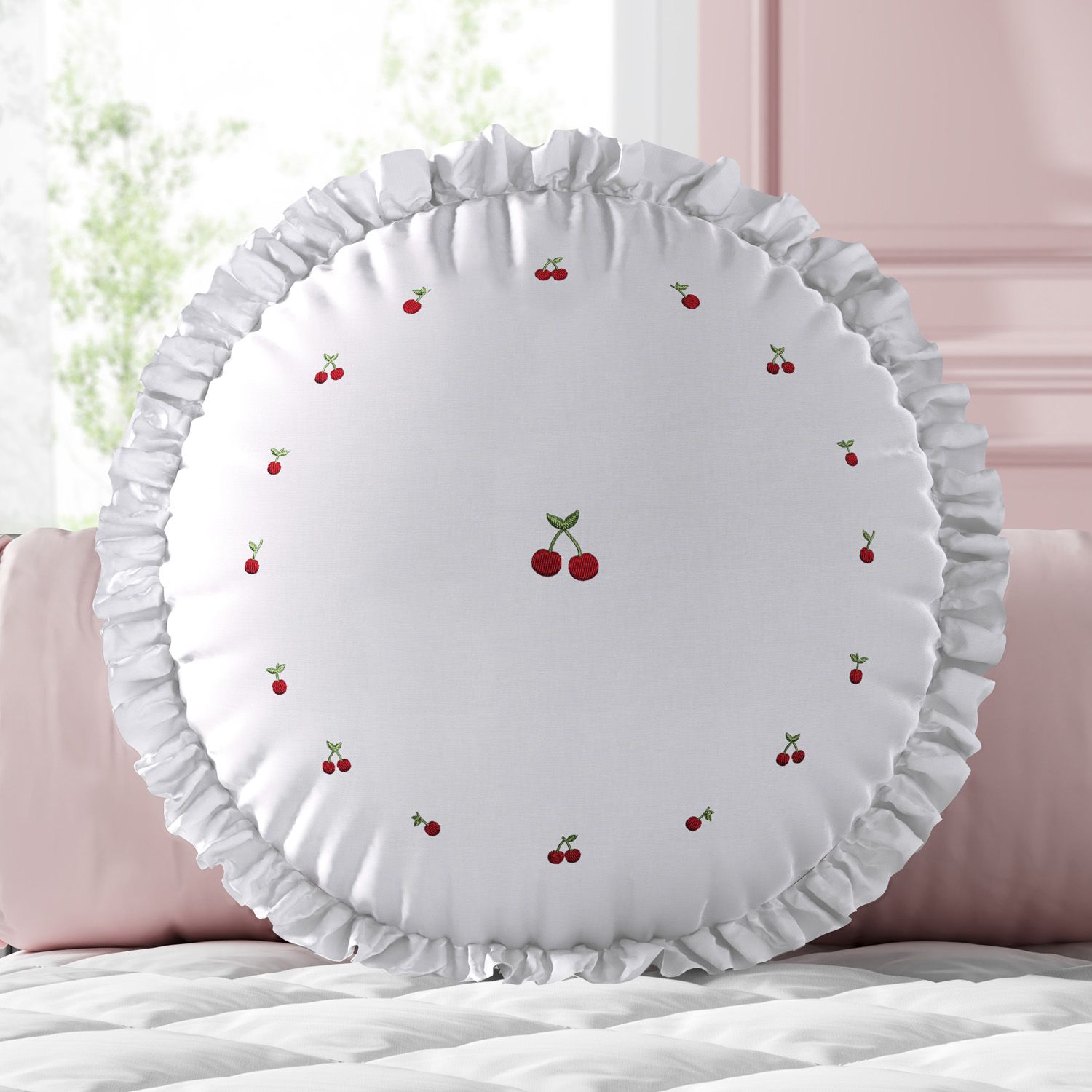 Almofada Redonda Cerejinhas 30cm