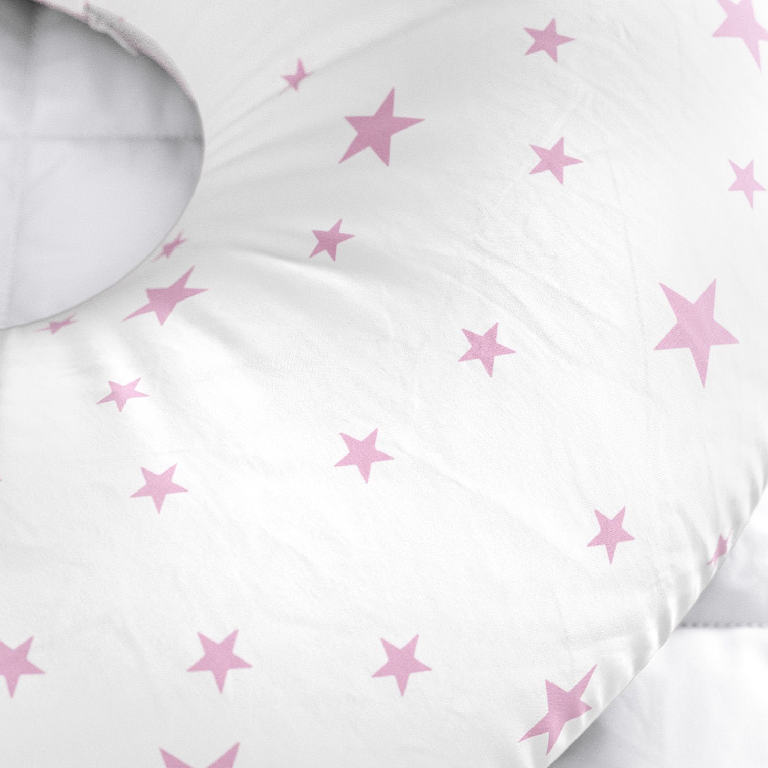 Almofada Amamentação Dupla Face Nuvem Estrelinha Rosa