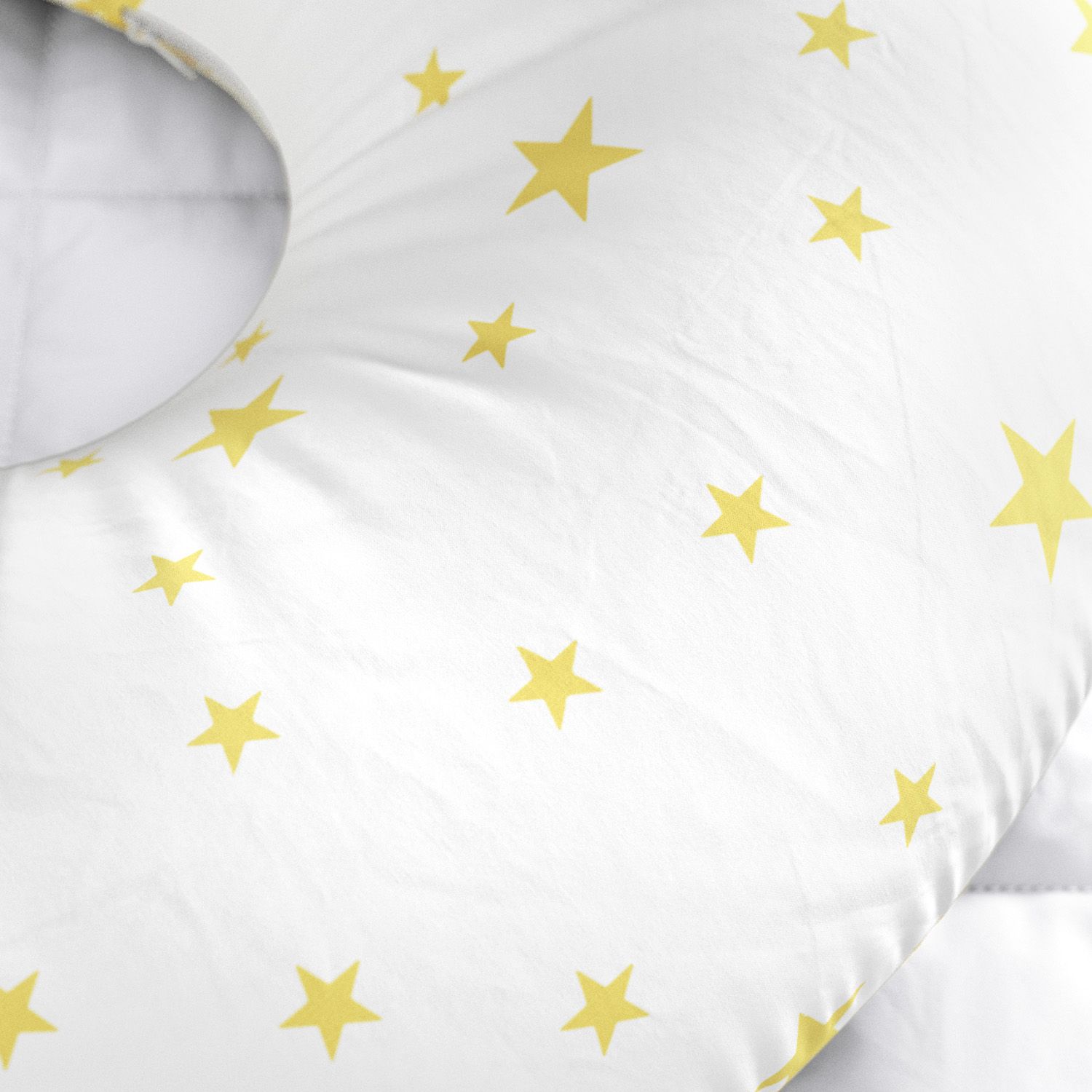 Almofada Amamentação Dupla Face Estrelinha Sol Amarelo