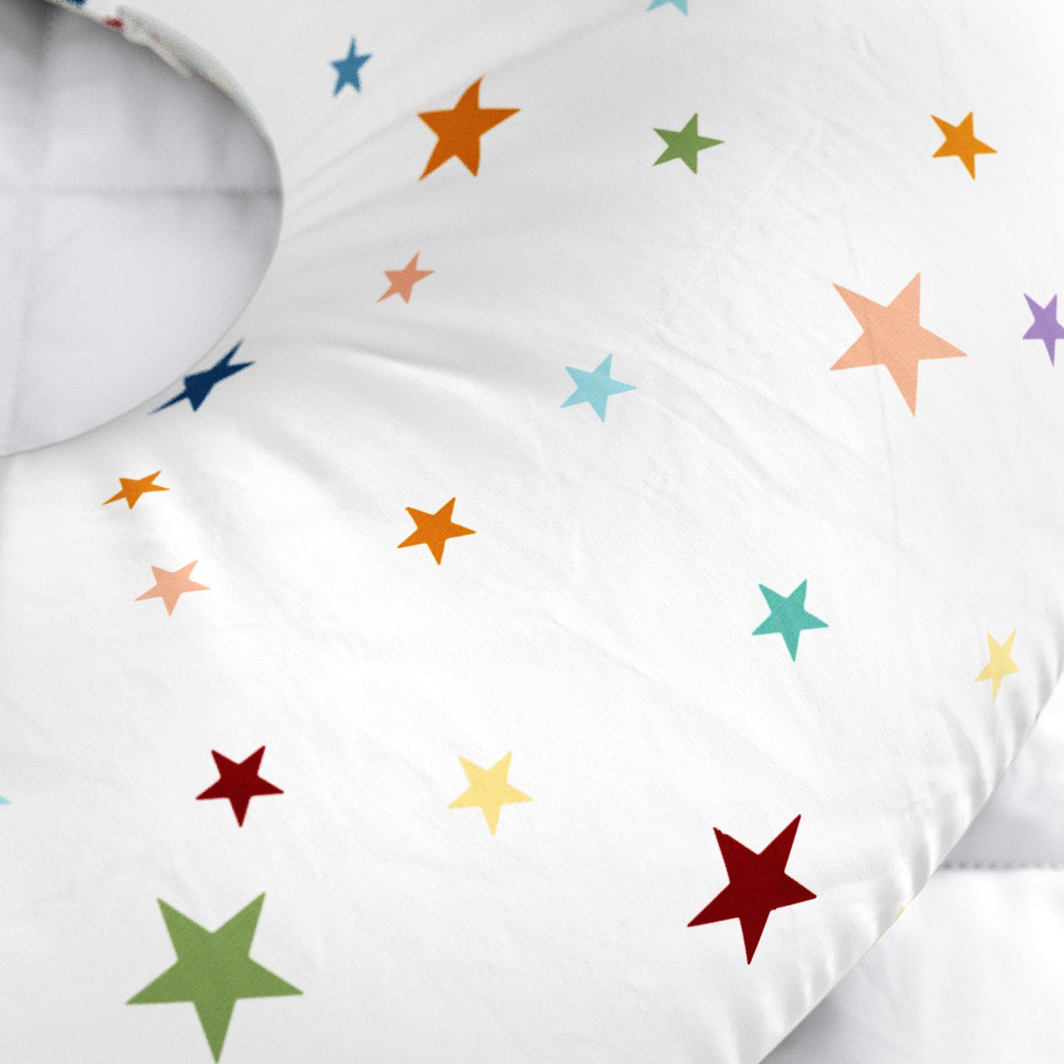 Almofada Amamentação Dupla Face Estrelinha Arco-íris Colorida