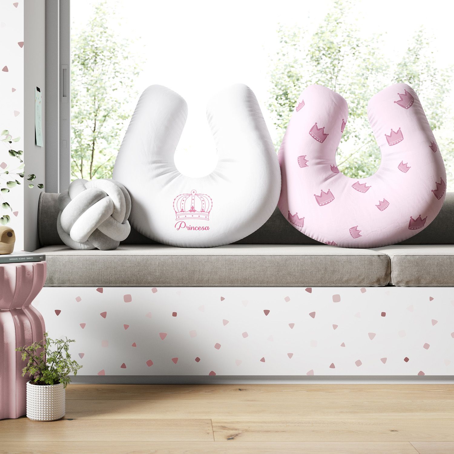 Almofada Amamentação Dupla Face Menina Princesa Rosa