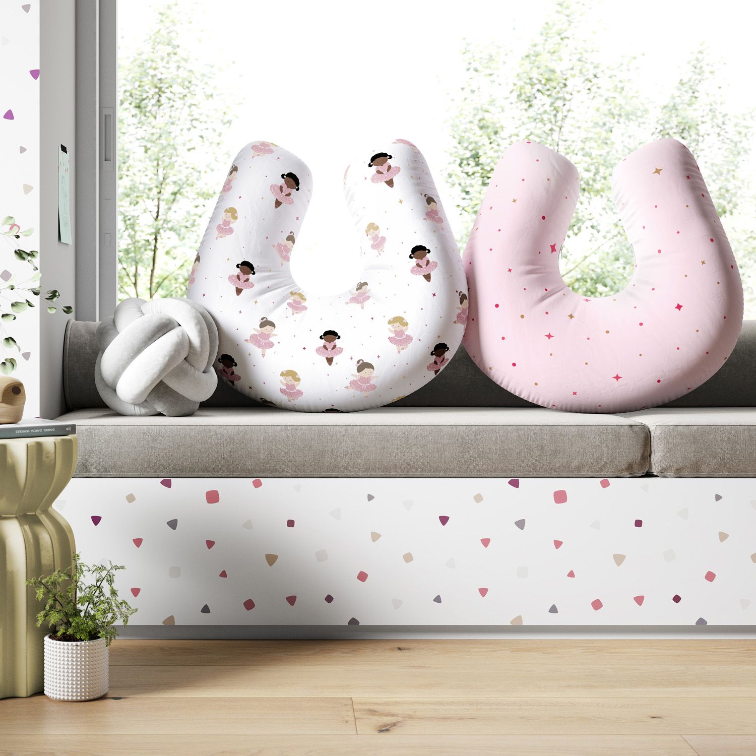 Almofada Amamentação Dupla Face Bailarinas Baby