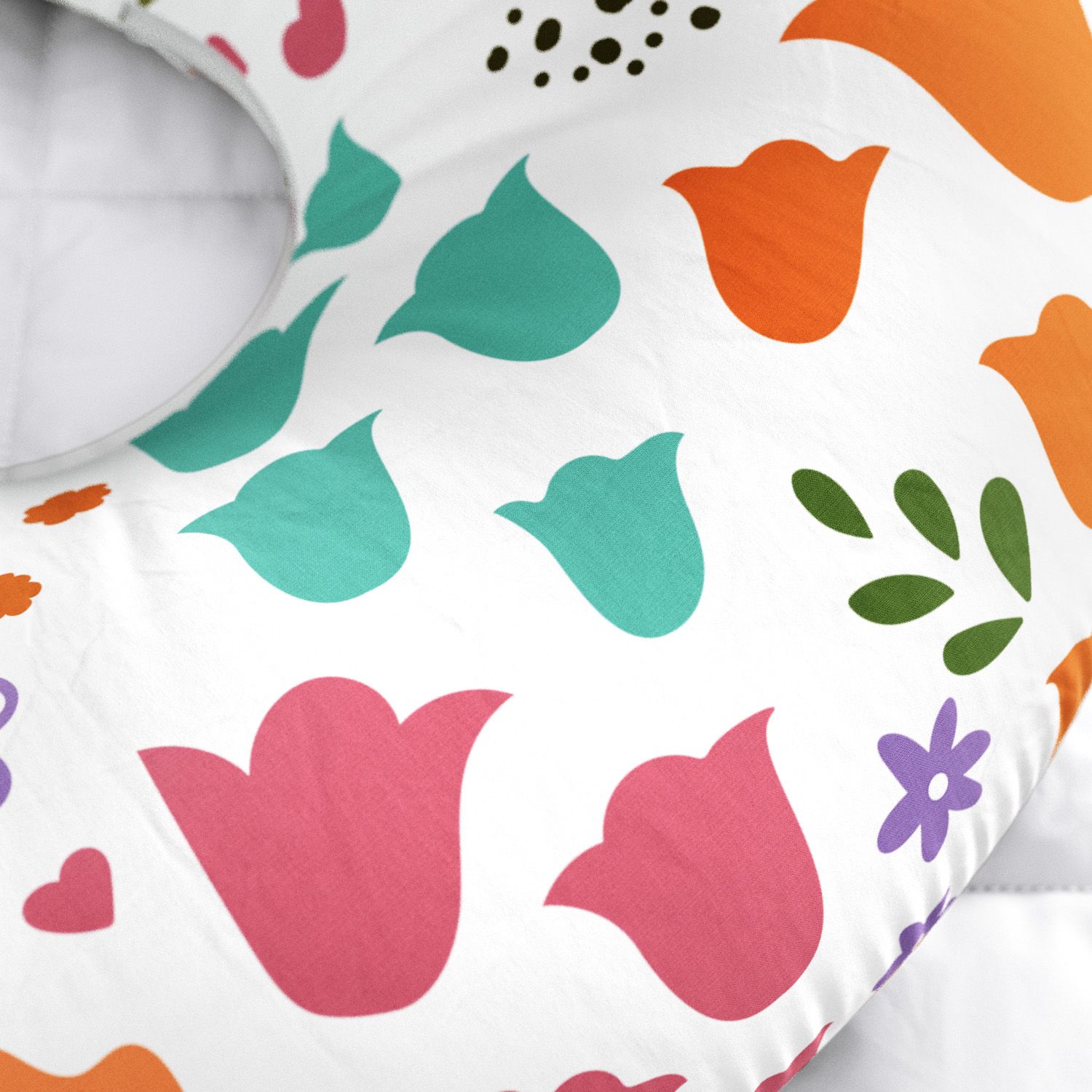 Almofada Amamentação Dupla Face Buquê de Flores