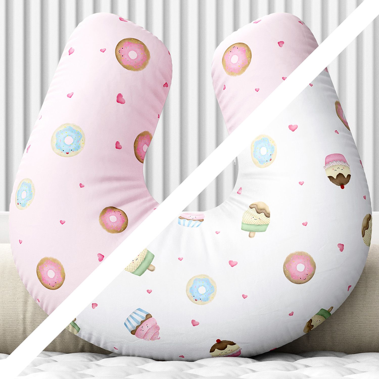 Almofada Amamentação Dupla Face Docinho Colorido