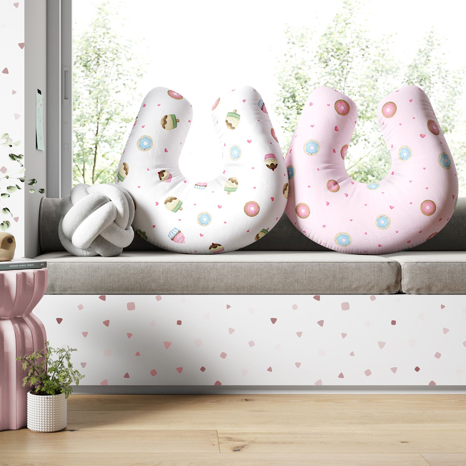 Almofada Amamentação Dupla Face Docinho Colorido