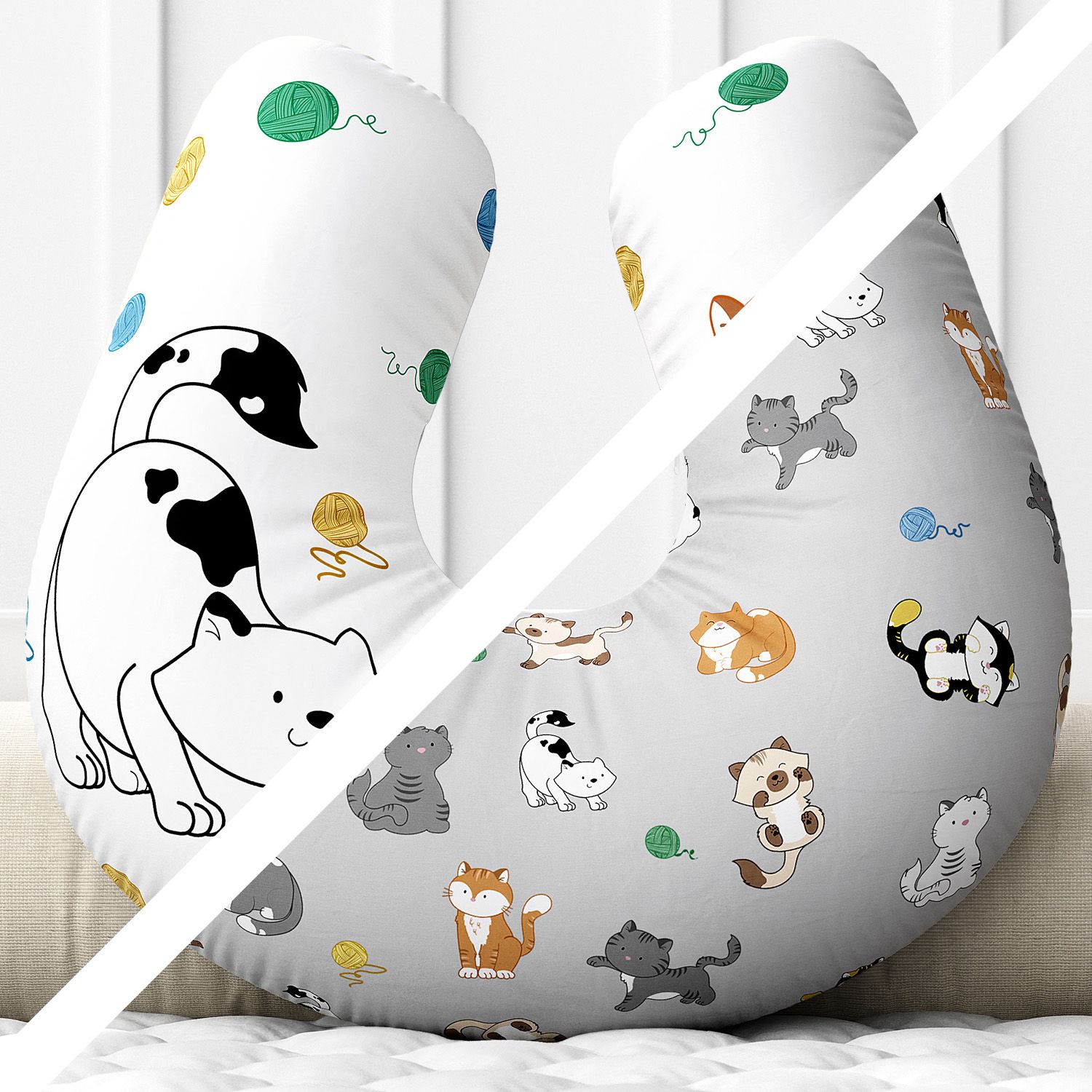 Almofada Amamentação Dupla Face Gatinhos