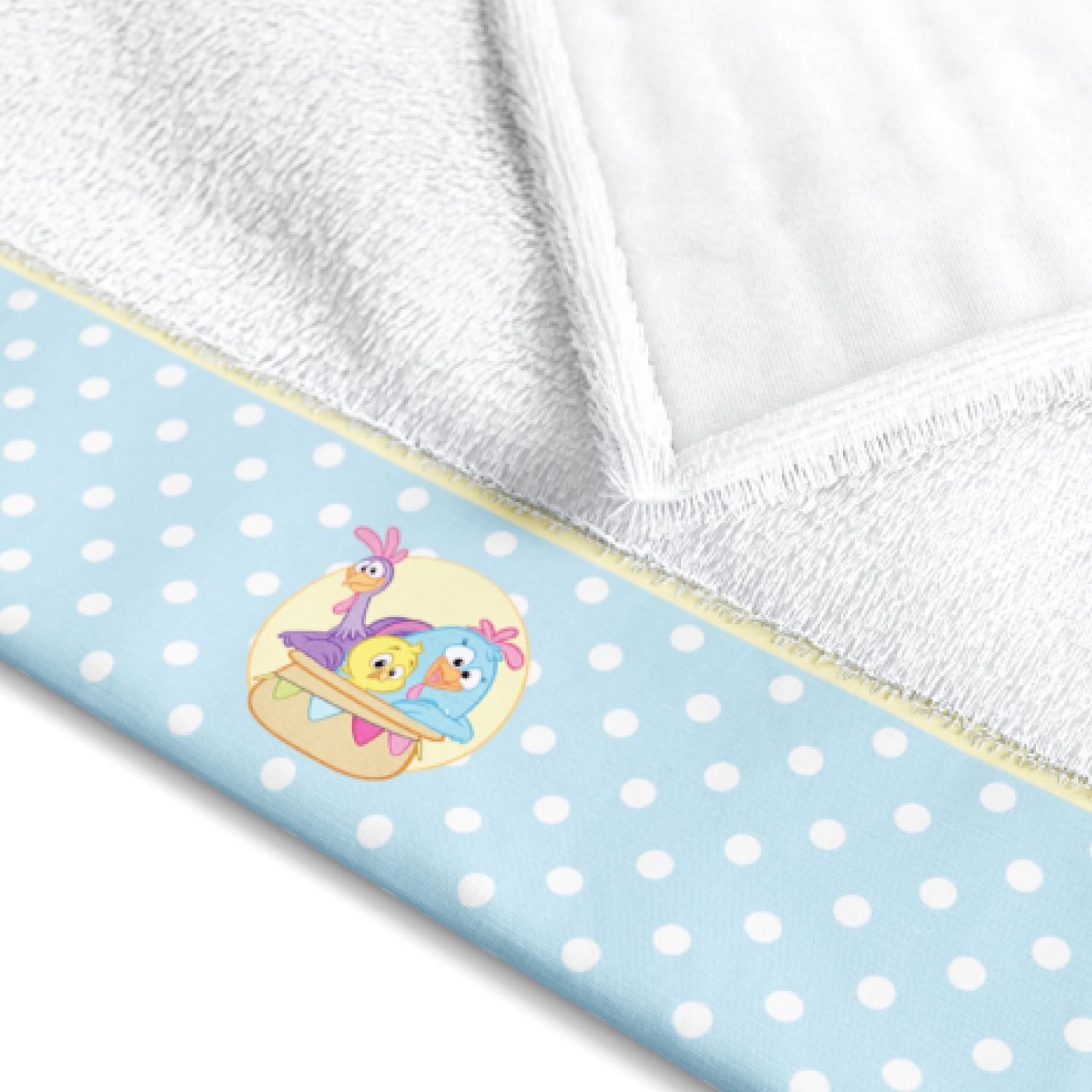 Toalha Fralda Galinha Pintadinha Poá Azul Bebê 1,05M