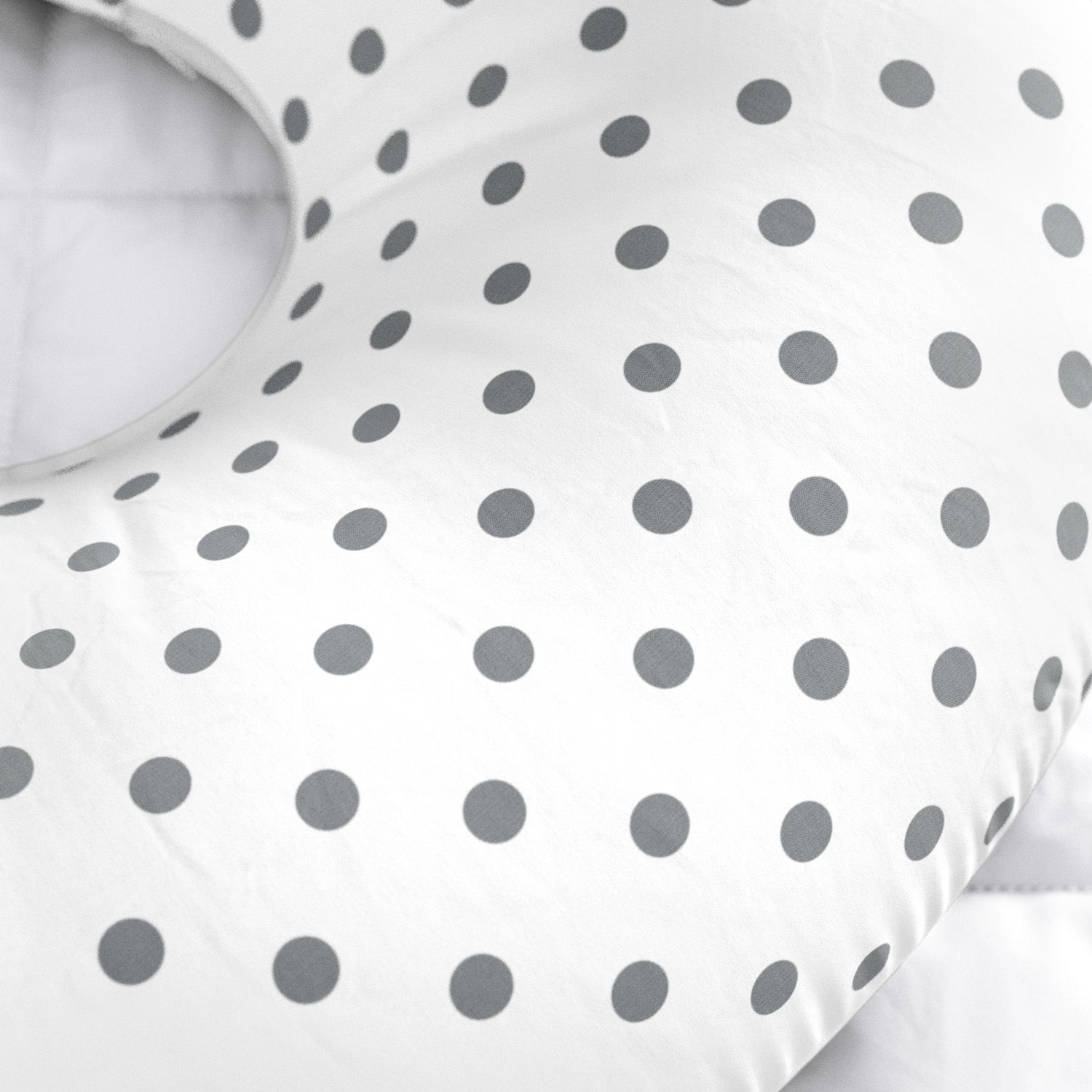 Almofada Amamentação Dupla Face Chevron Poá Cinza