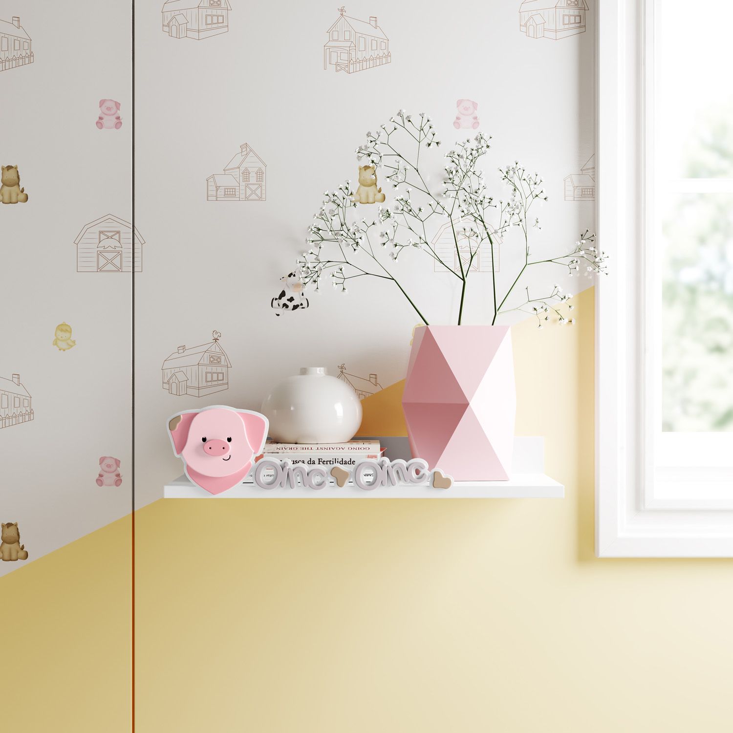 Prateleira MDF Amiguinho Porquinho Oinc