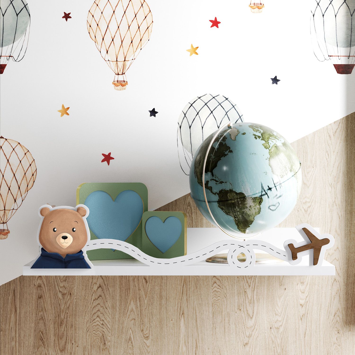 Prateleira MDF Teddy pelo Mundo