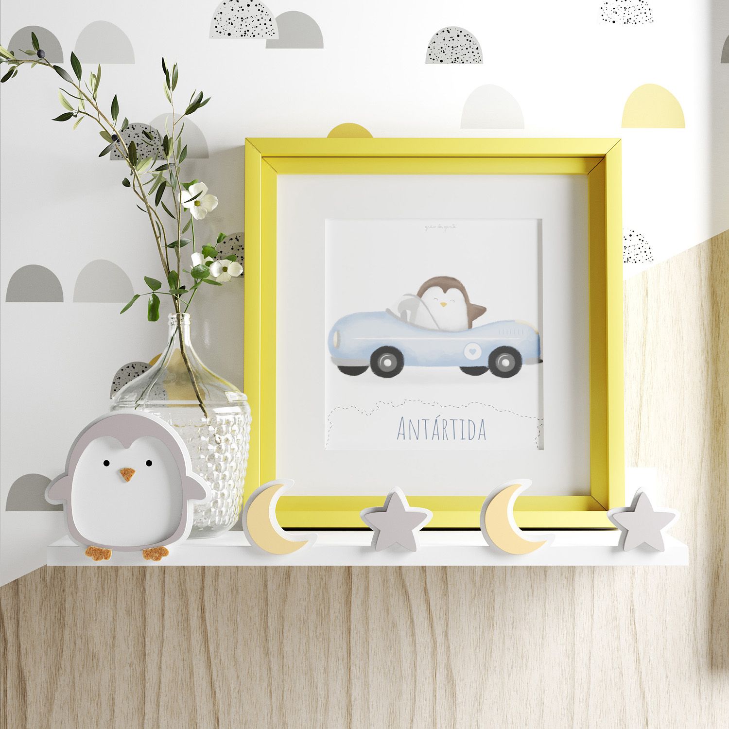 Prateleira MDF Pinguim Estrelinha