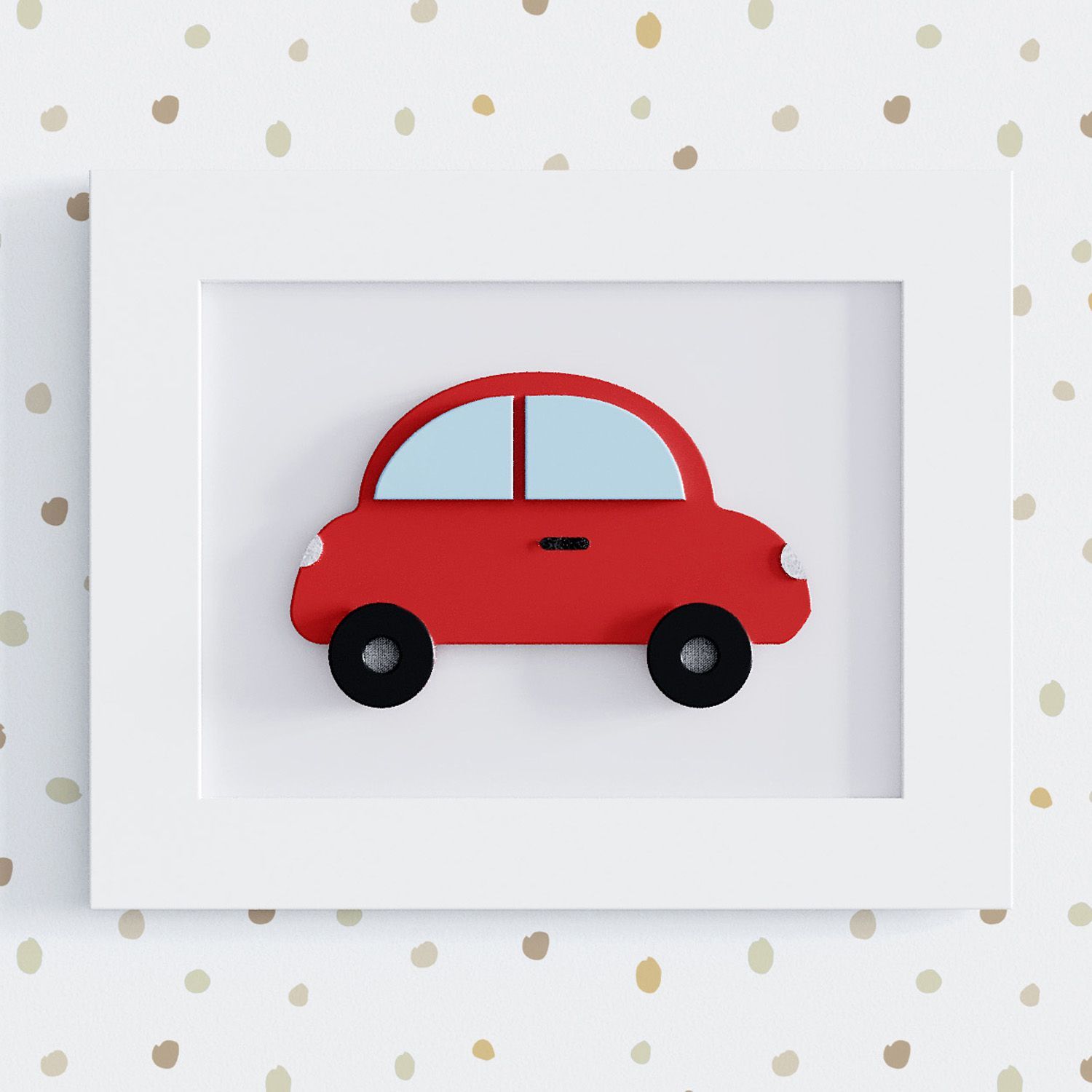 Quadro Carrinho Vermelho 25cm
