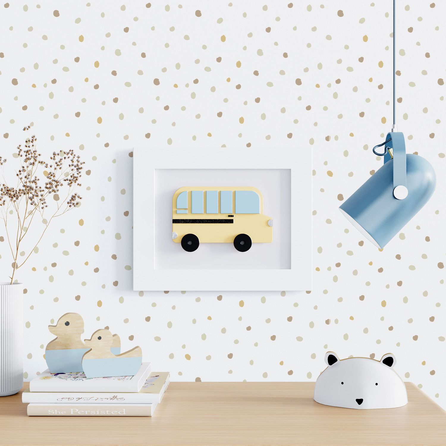 Quadro Ônibus Escolar Amarelo 25cm