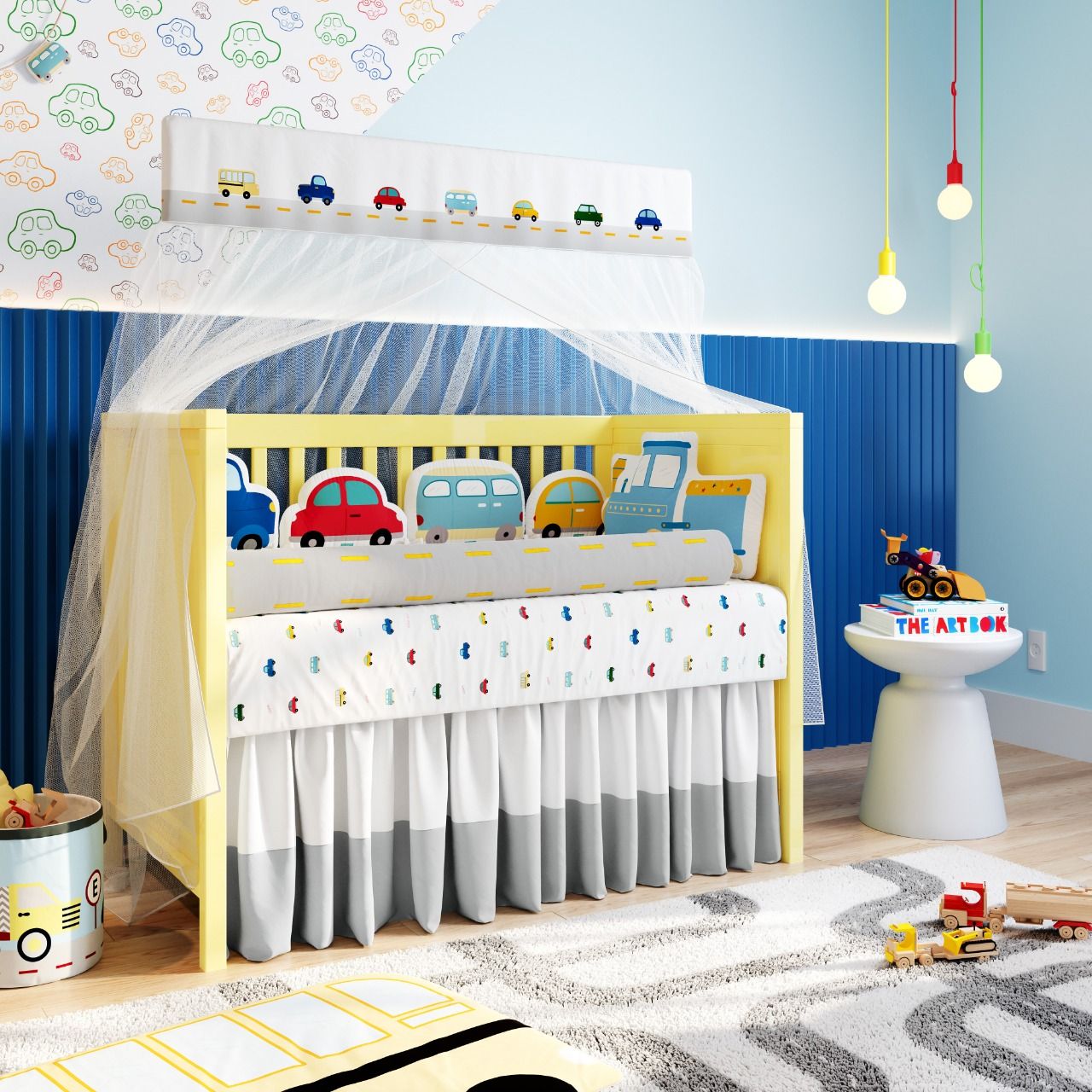 Kit Berço Amiguinhos Carrinhos Coloridos