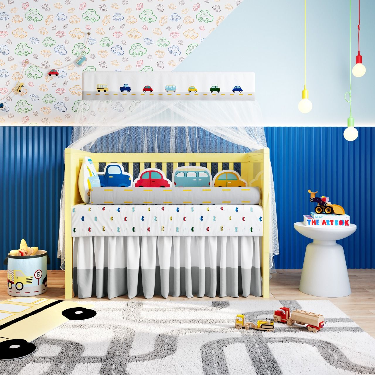 Kit Berço Amiguinhos Carrinhos Coloridos