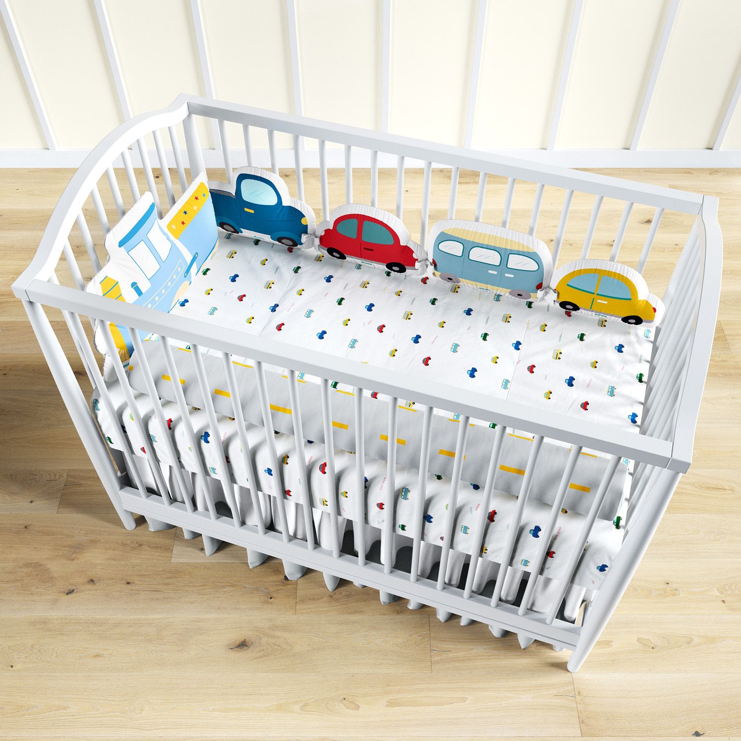 Kit Berço Amiguinhos Carrinhos Coloridos