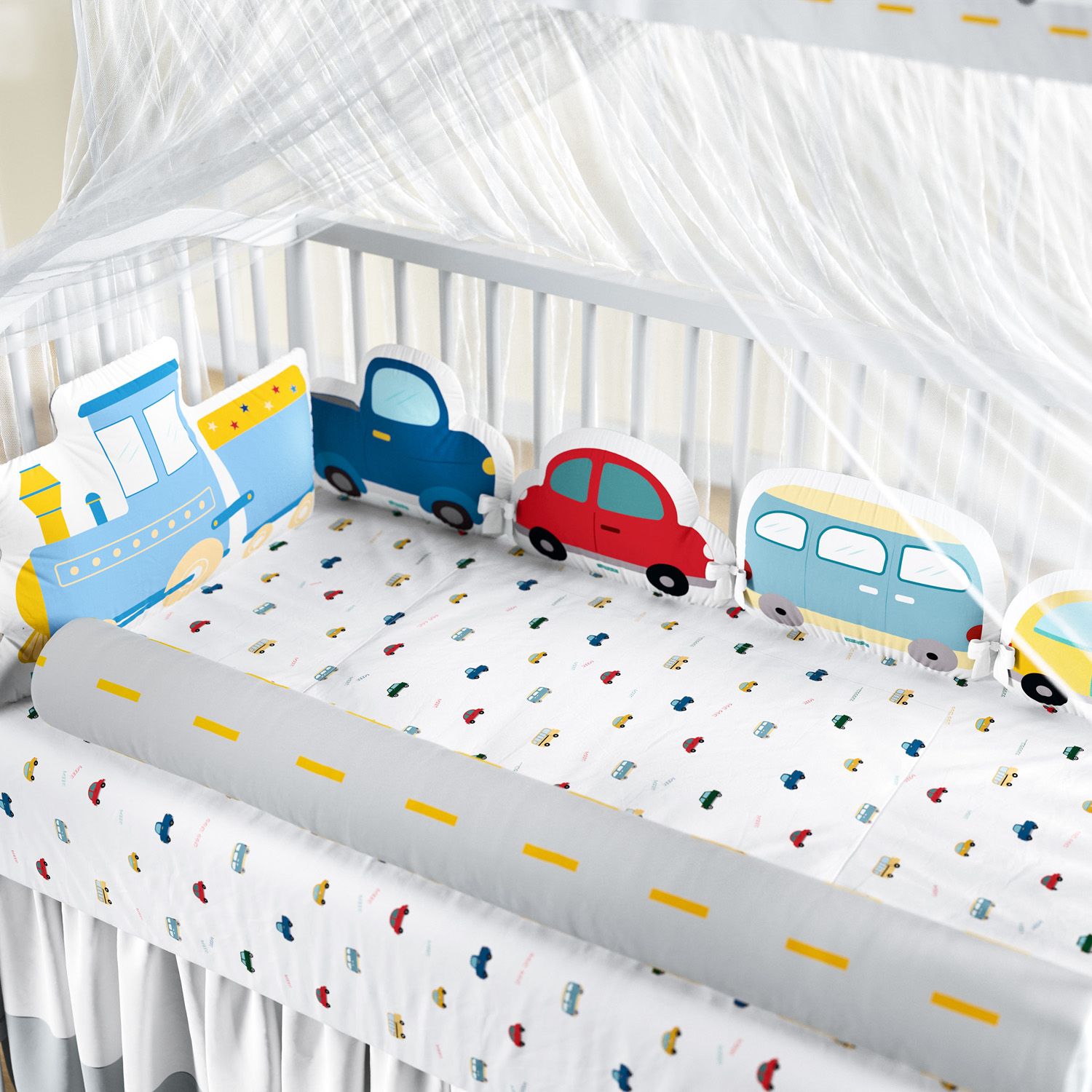 Kit Berço Amiguinhos Carrinhos Coloridos