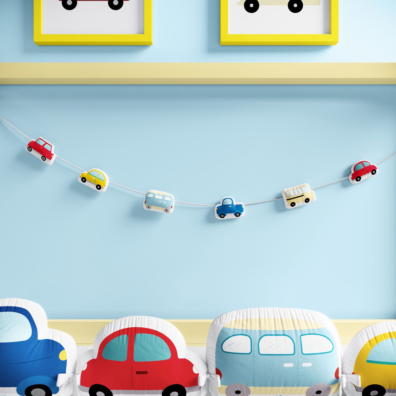 Varal de Berço Carrinhos Coloridos 1,30m