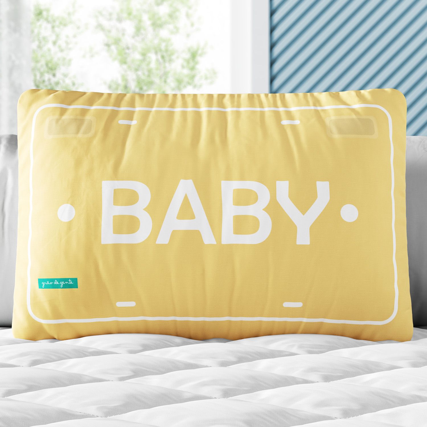 Almofada Retangular Baby Amarelo 35cm