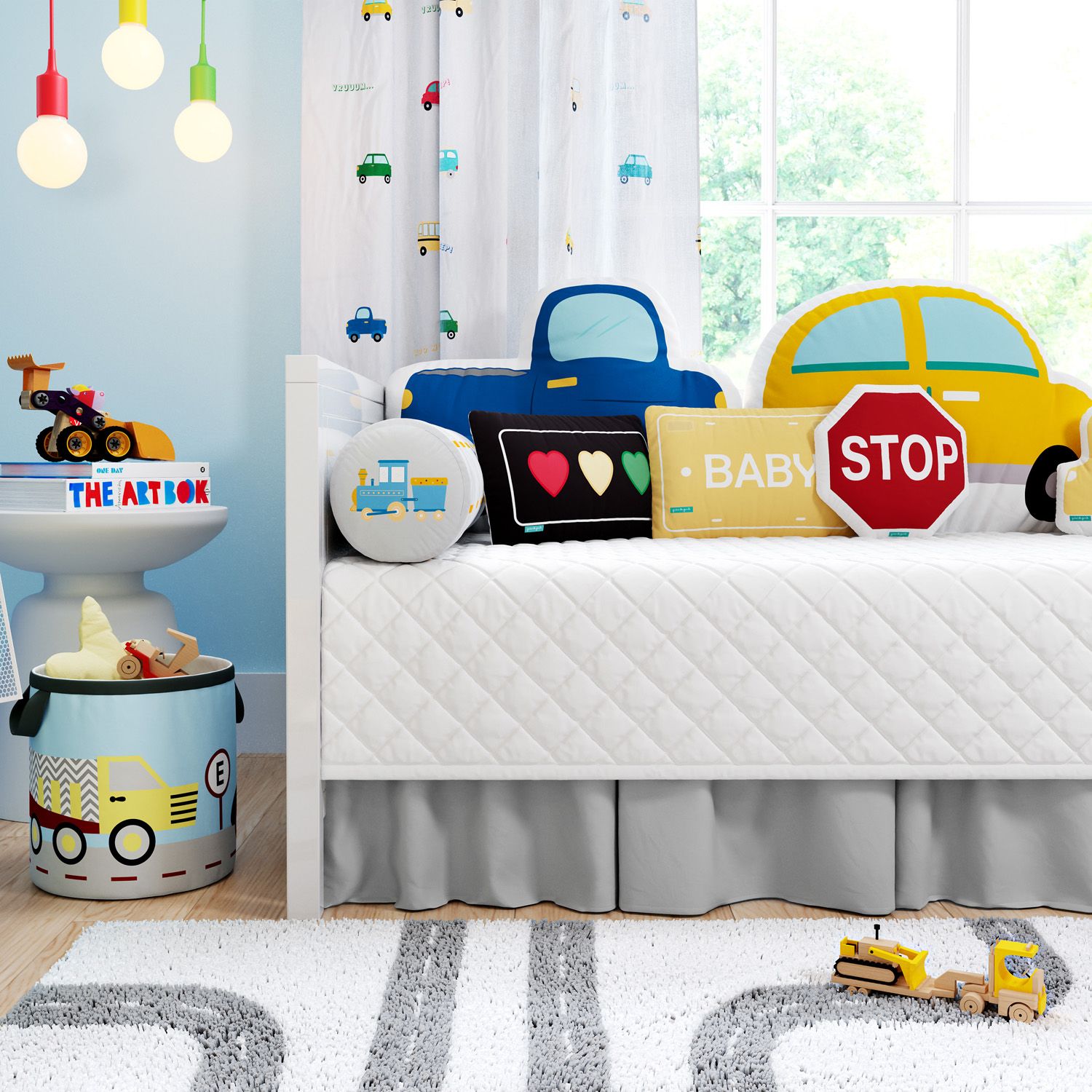 Kit Cama Babá Amiguinhos Carrinhos Coloridos